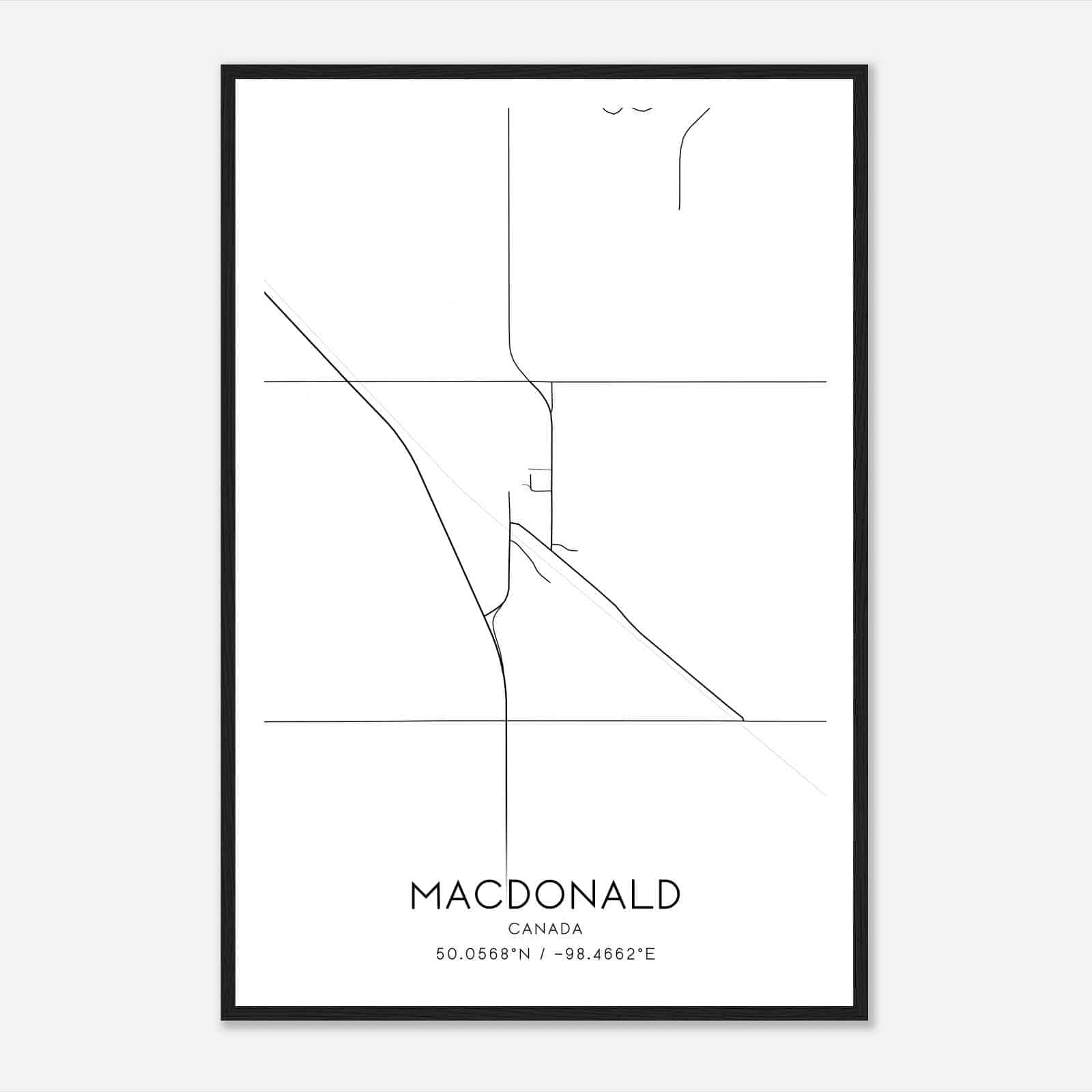 Macdonald Canada Map Poster, Modern Home Decor Wall Art Print