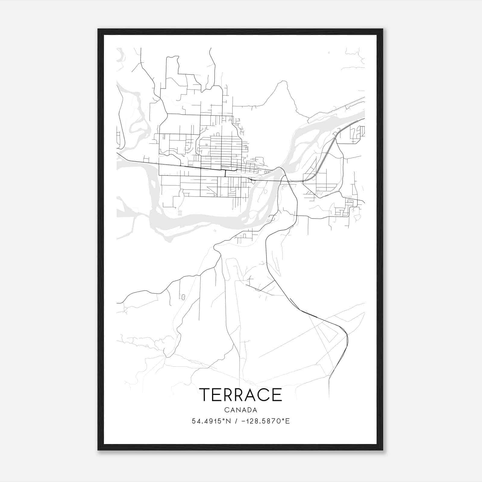 Terrace Canada Map Poster, Modern Home Decor Wall Art Print