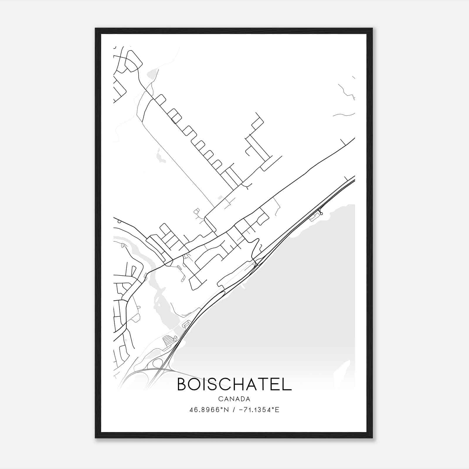 Boischatel Canada Map Poster, Modern Home Decor Wall Art Print