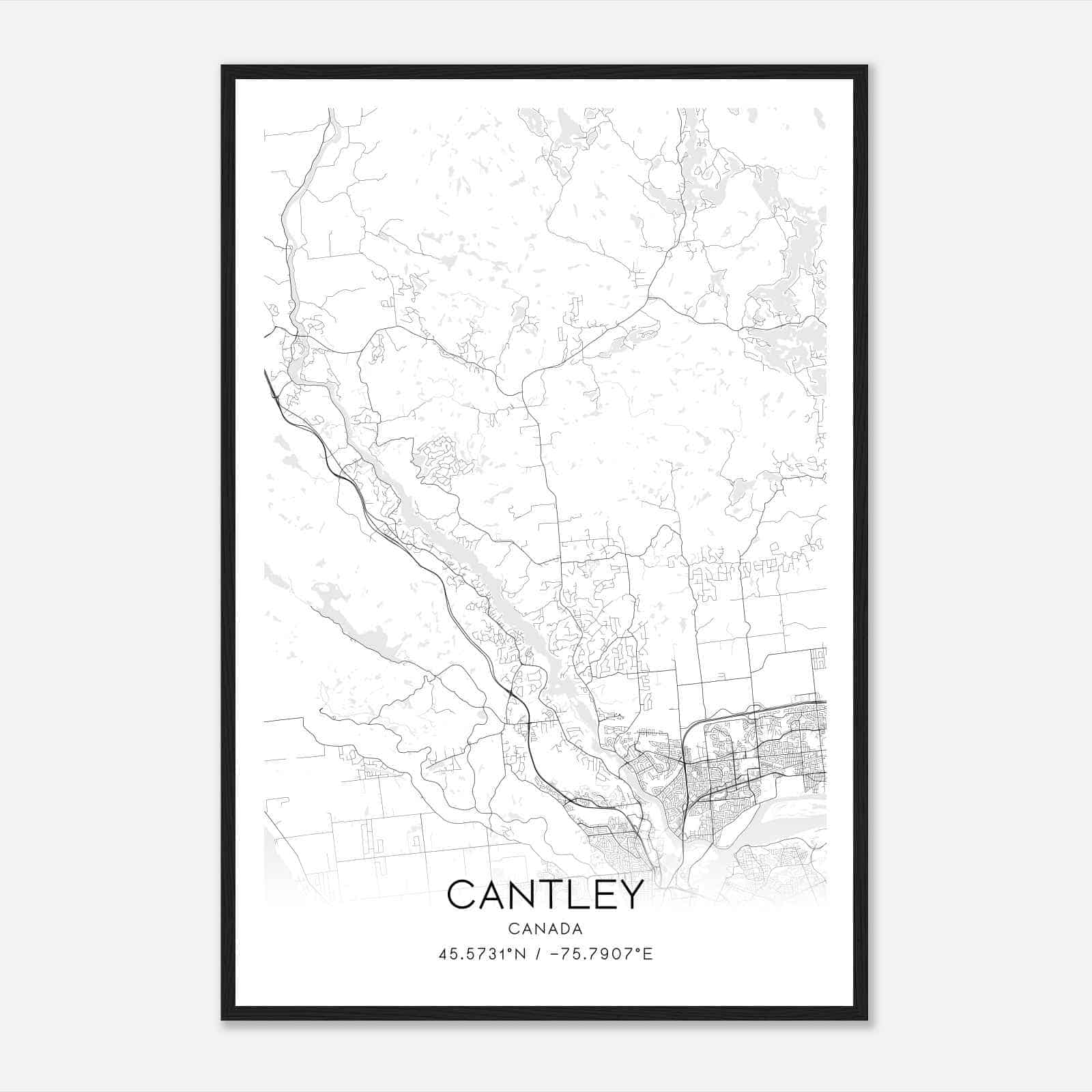 Cantley Canada Map Poster, Modern Home Decor Wall Art Print