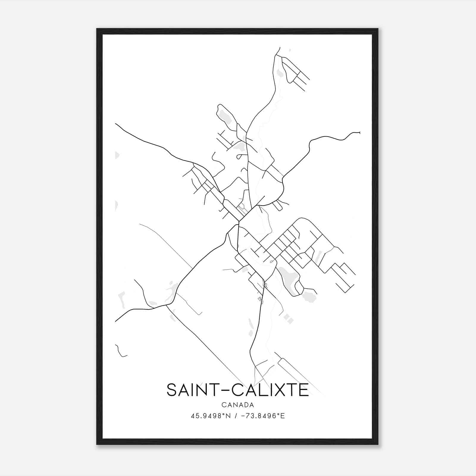Saint-Calixte Canada Map Poster, Modern Home Decor Wall Art Print