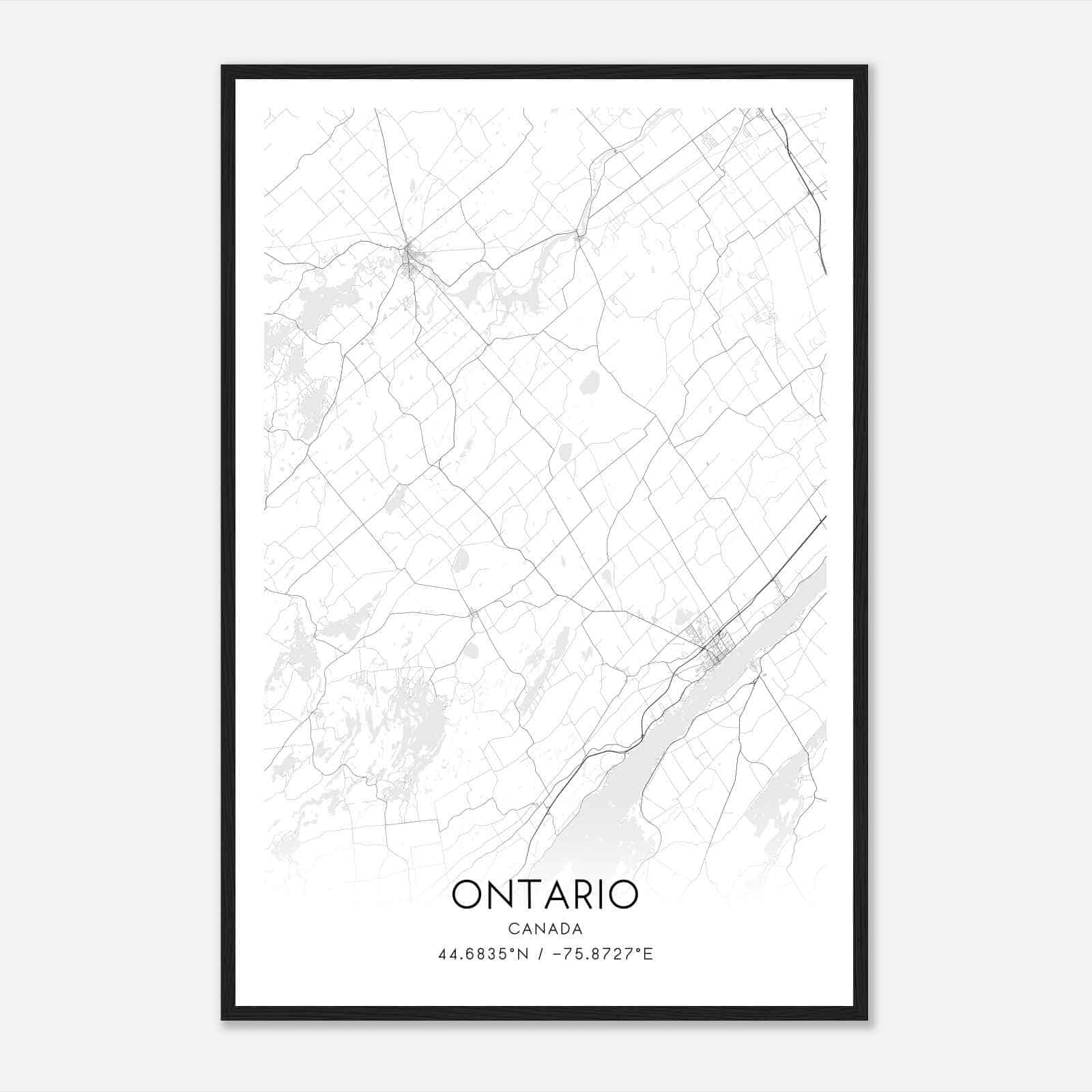 Elizabethtown-Kitley Canada Map Poster, Modern Home Decor Wall Art Print
