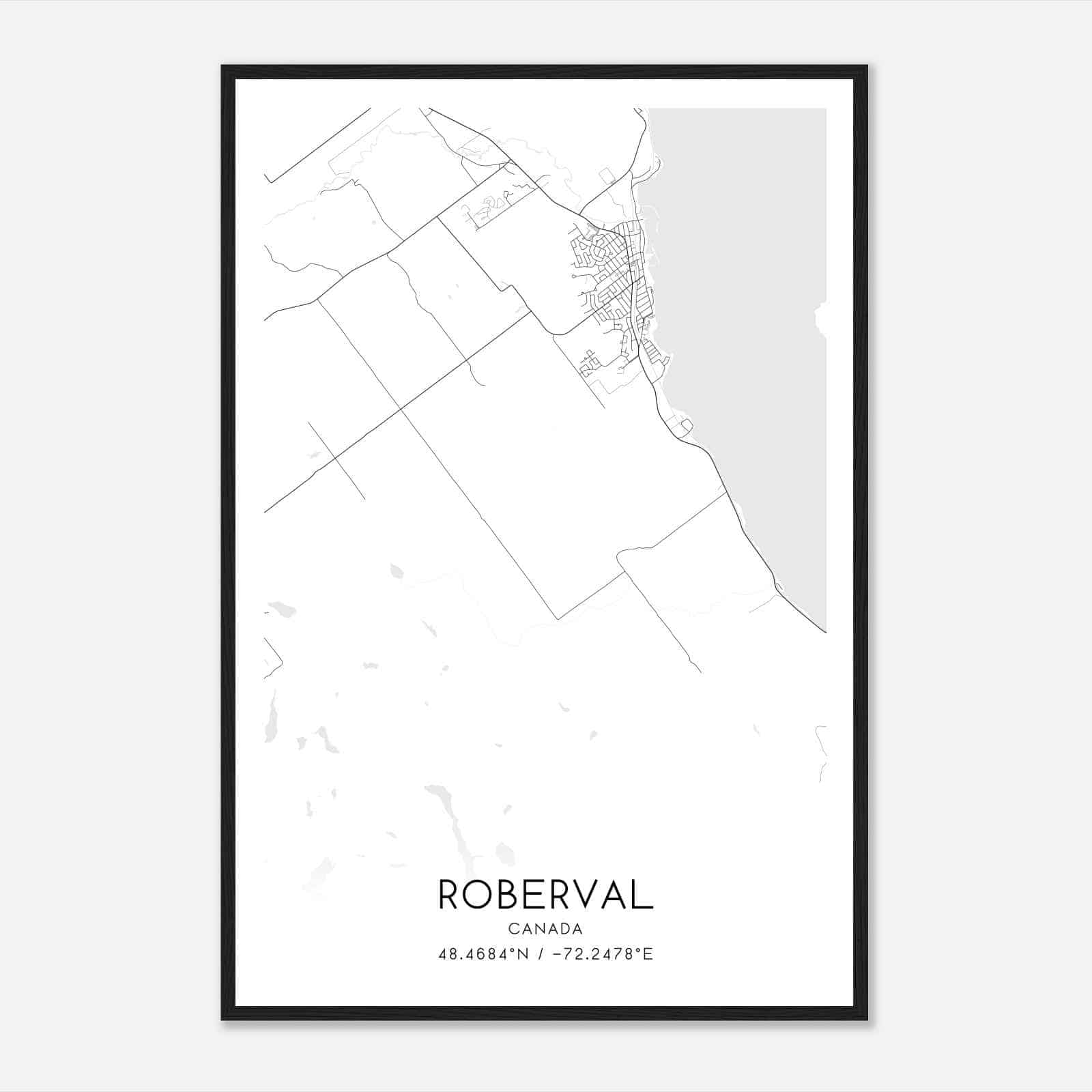 Roberval Canada Map Poster, Modern Home Decor Wall Art Print Roberval Canada Map Poster, Modern Home Decor Wall Art Print