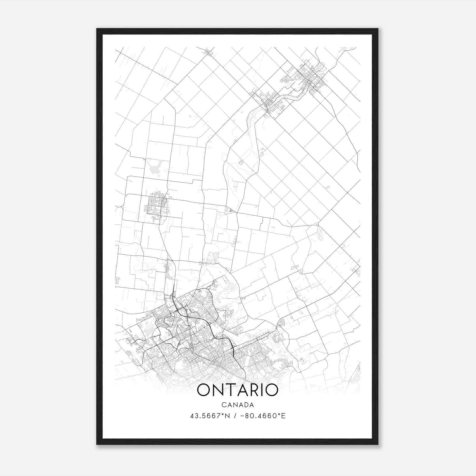 Woolwich Canada Map Poster, Modern Home Decor Wall Art Print