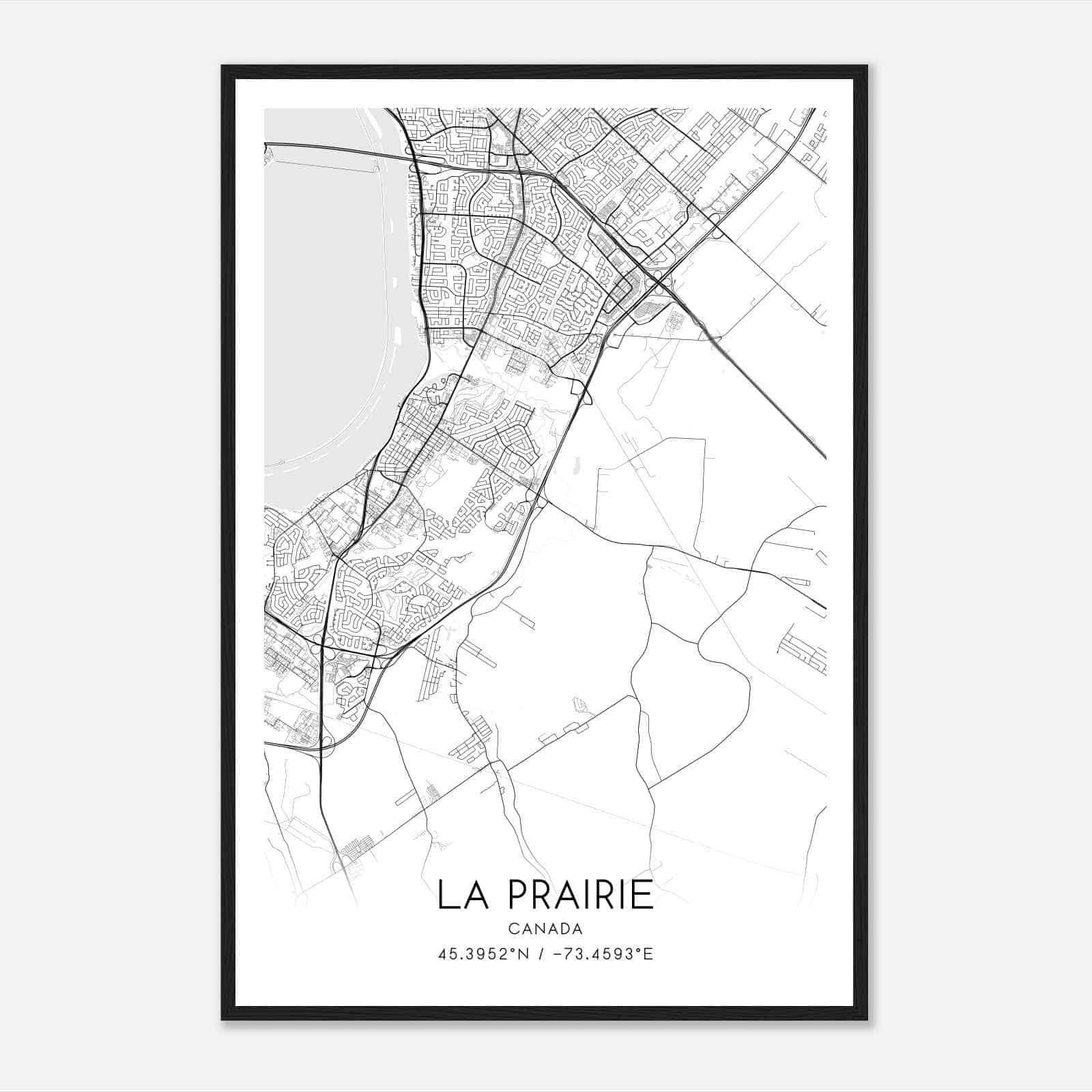 La Prairie Canada Map Poster, Modern Home Decor Wall Art Print