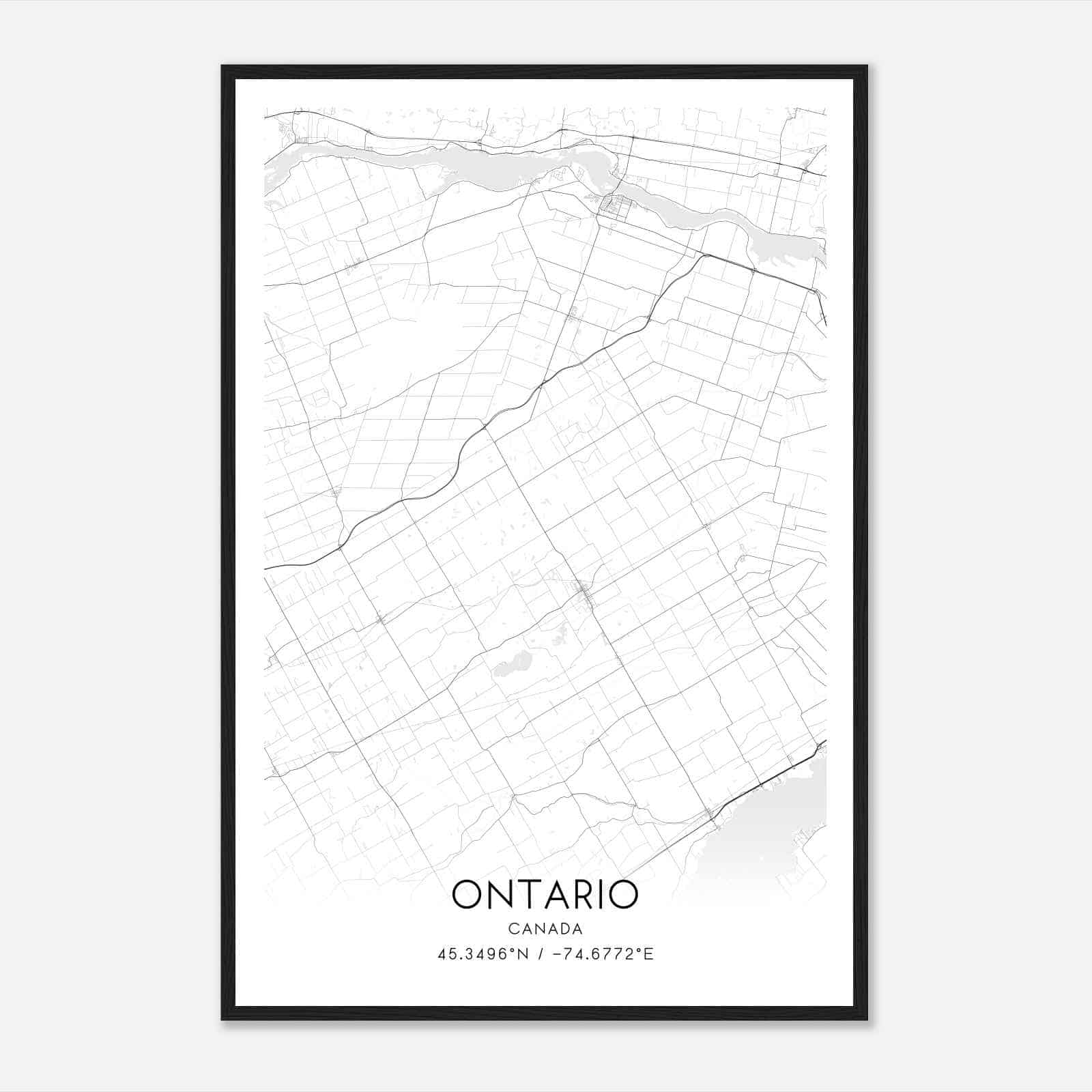 North Glengarry Canada Map Poster, Modern Home Decor Wall Art Print
