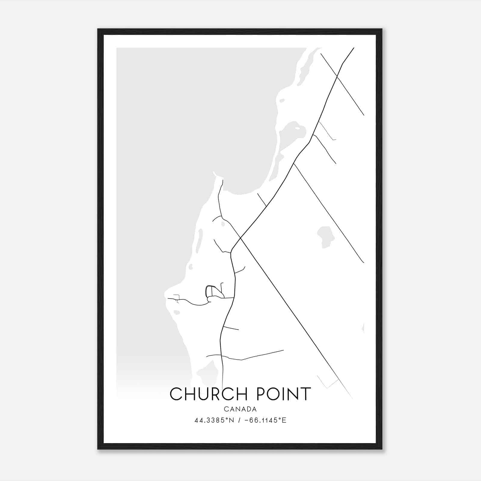 Church Point Canada Map Poster, Modern Home Decor Wall Art Print