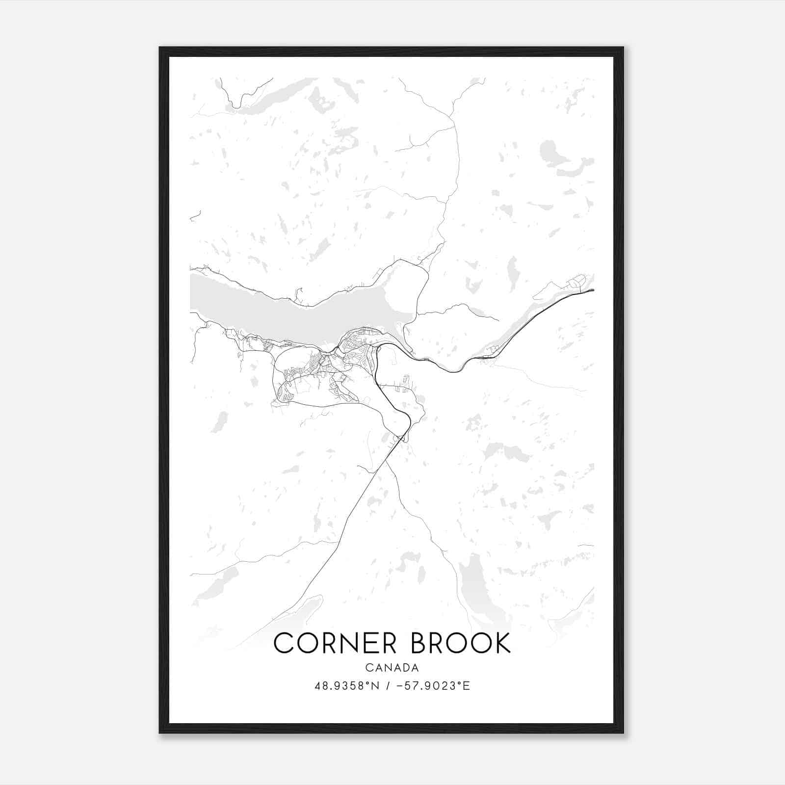 Corner Brook Canada Map Poster, Modern Home Decor Wall Art Print Corner Brook Canada Map Poster, Modern Home Decor Wall Art Print