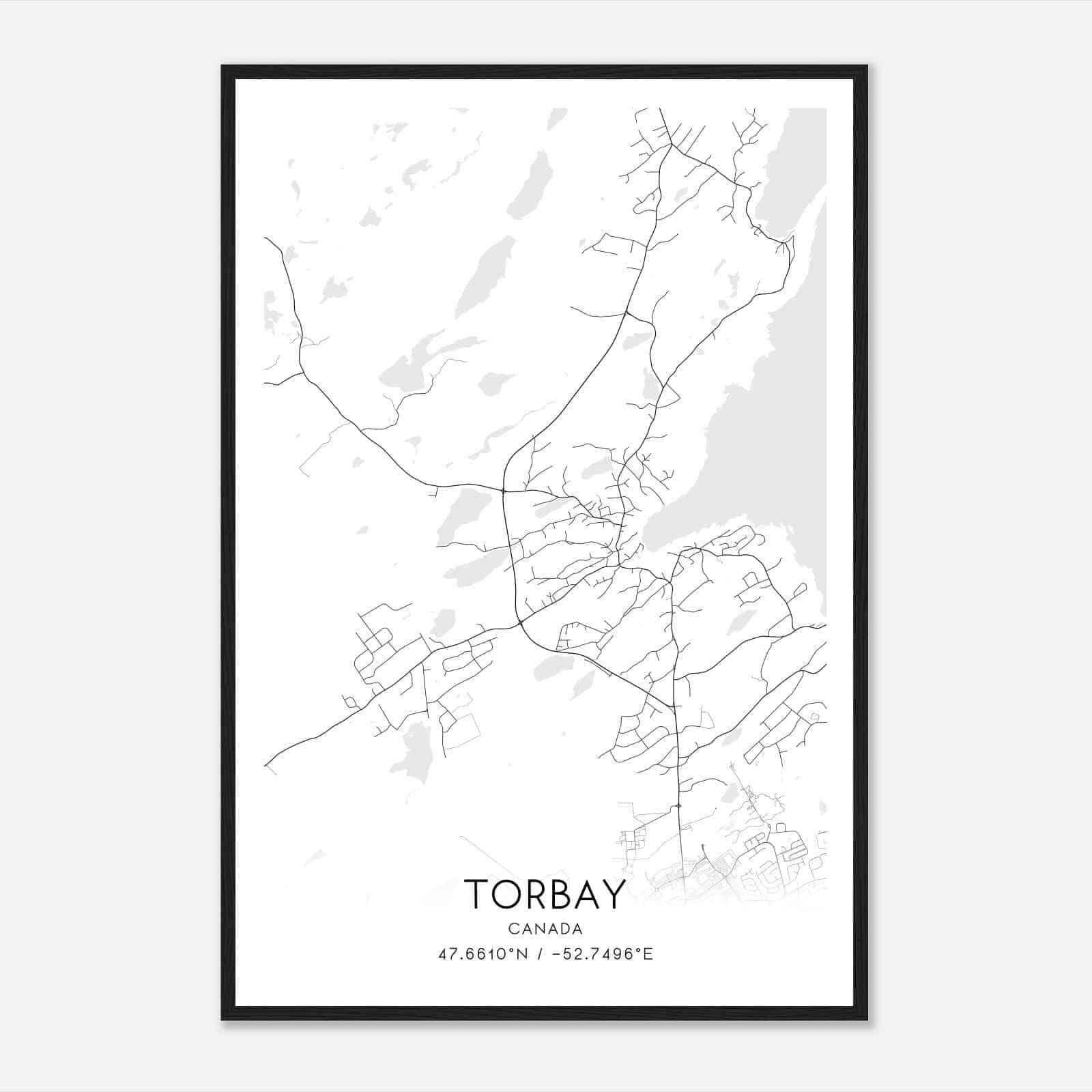 Torbay Canada Map Poster, Modern Home Decor Wall Art Print