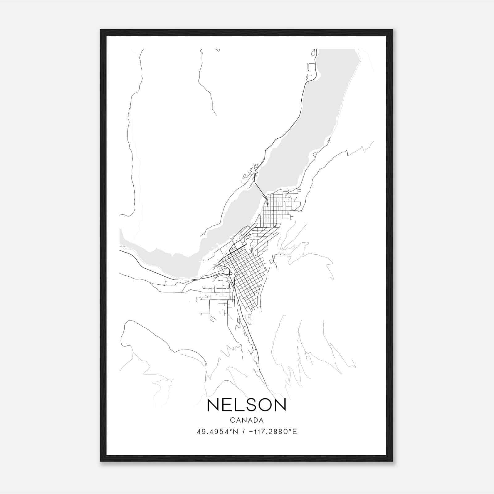 Nelson Canada Map Poster, Modern Home Decor Wall Art Print Nelson Canada Map Poster, Modern Home Decor Wall Art Print