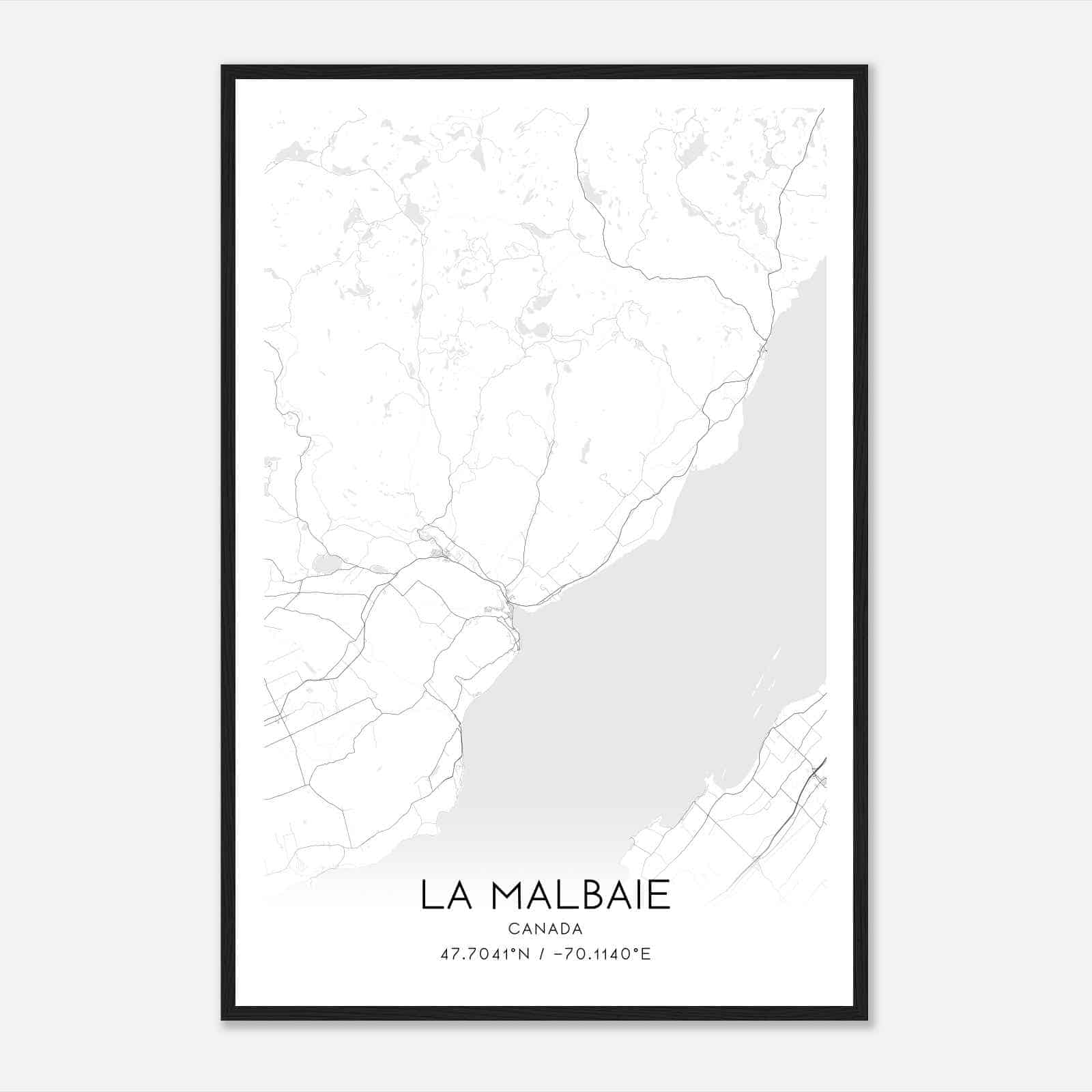 La Malbaie Canada Map Poster, Modern Home Decor Wall Art Print