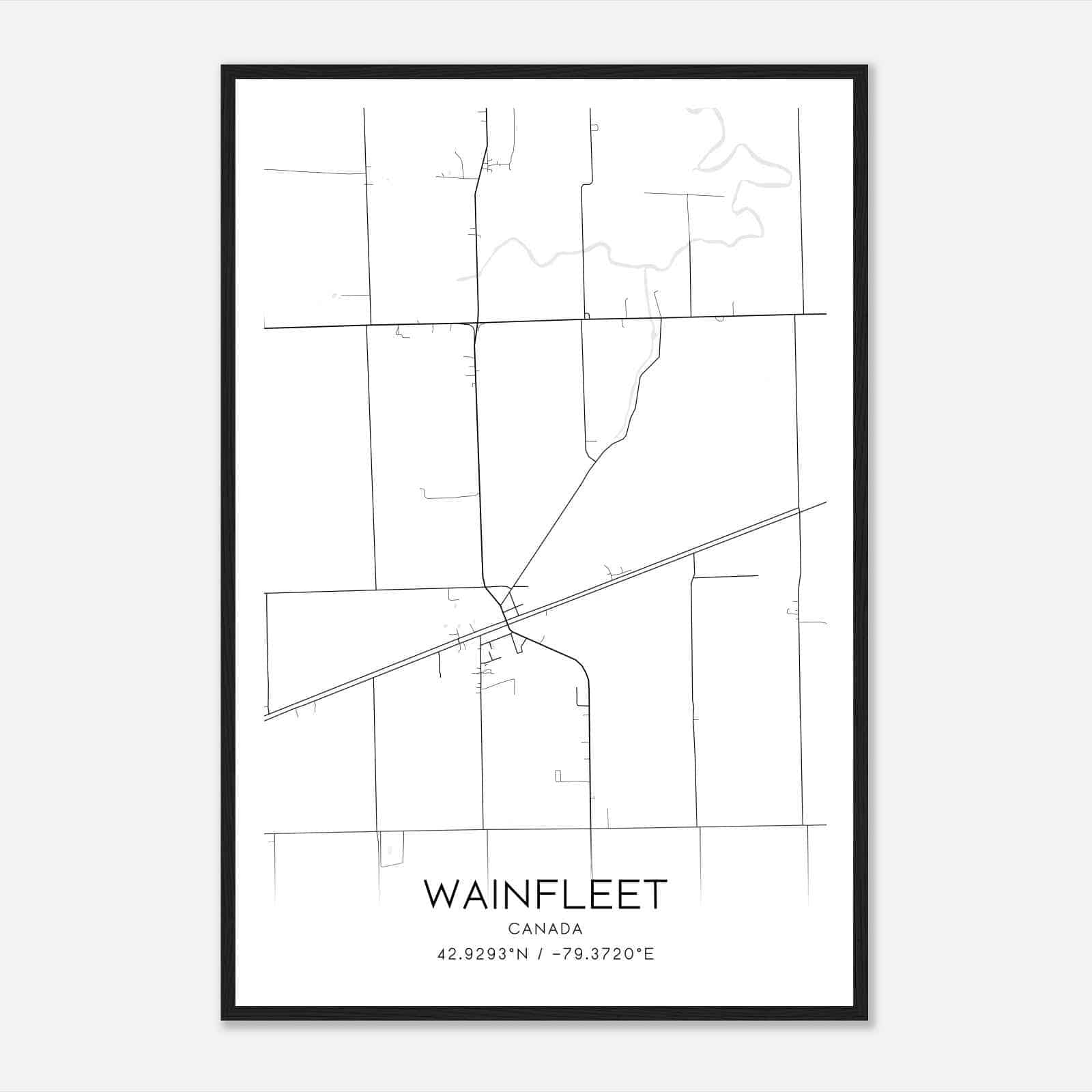 Wainfleet Canada Map Poster, Modern Home Decor Wall Art Print