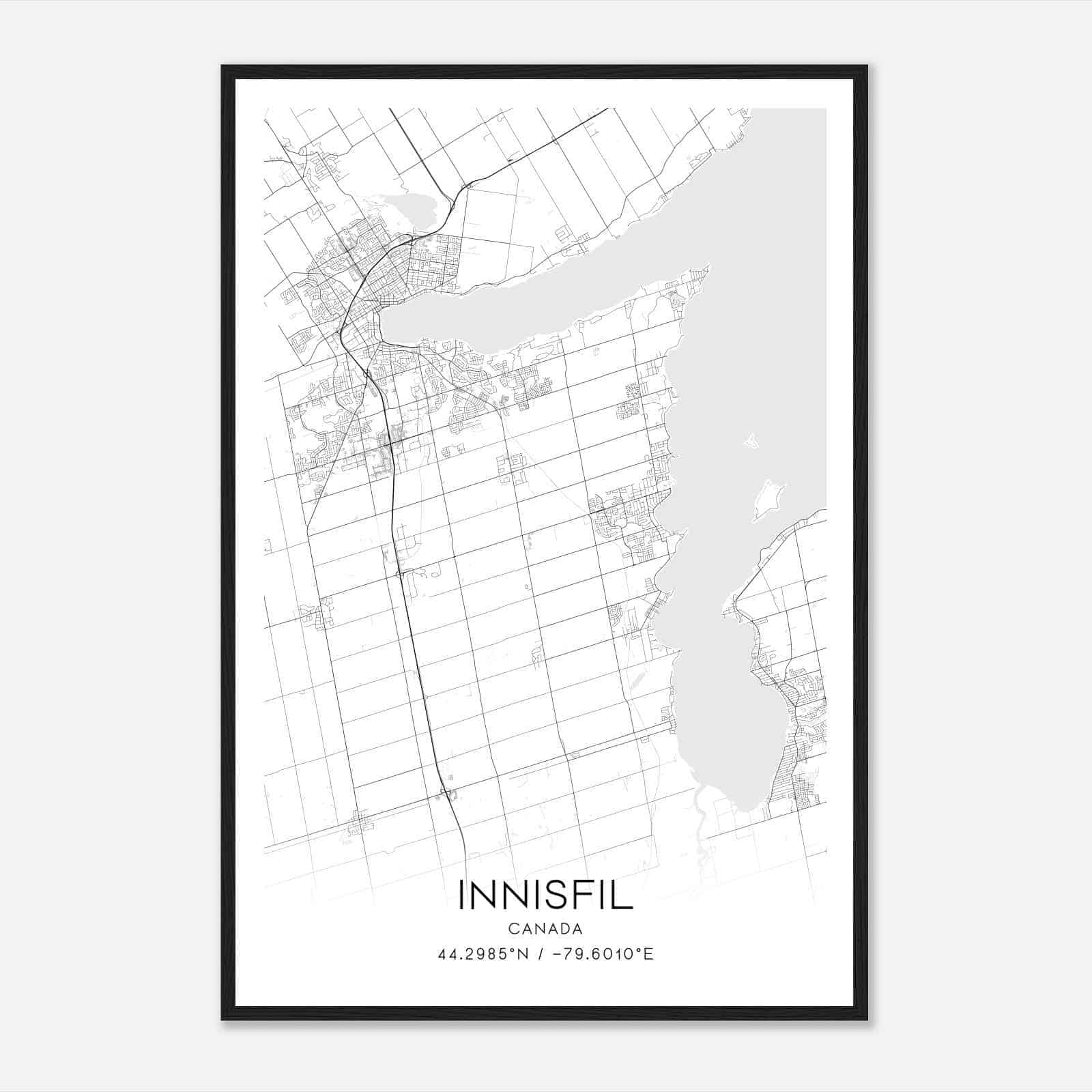 Innisfil Canada Map Poster, Modern Home Decor Wall Art Print