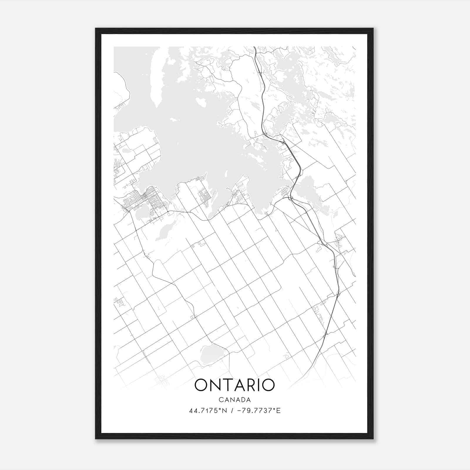 Tay Canada Map Poster, Modern Home Decor Wall Art Print