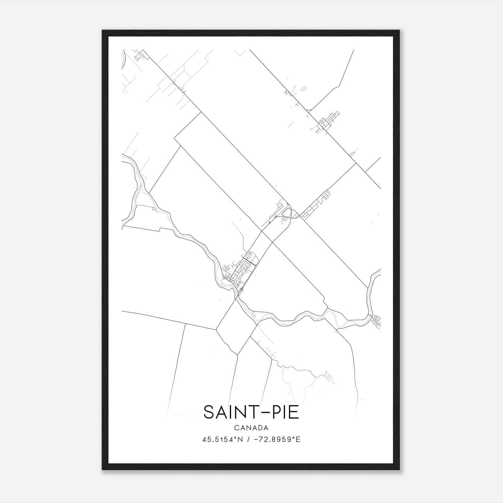 Saint-Pie Canada Map Poster, Modern Home Decor Wall Art Print