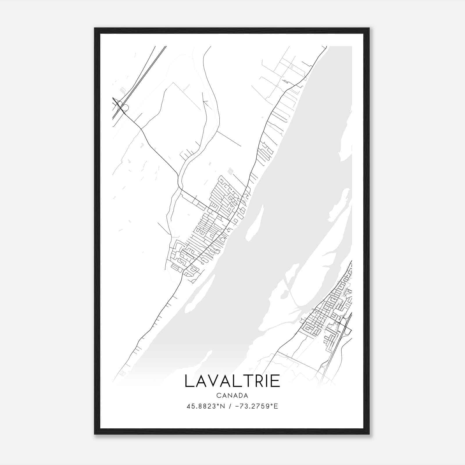 Lavaltrie Canada Map Poster, Modern Home Decor Wall Art Print