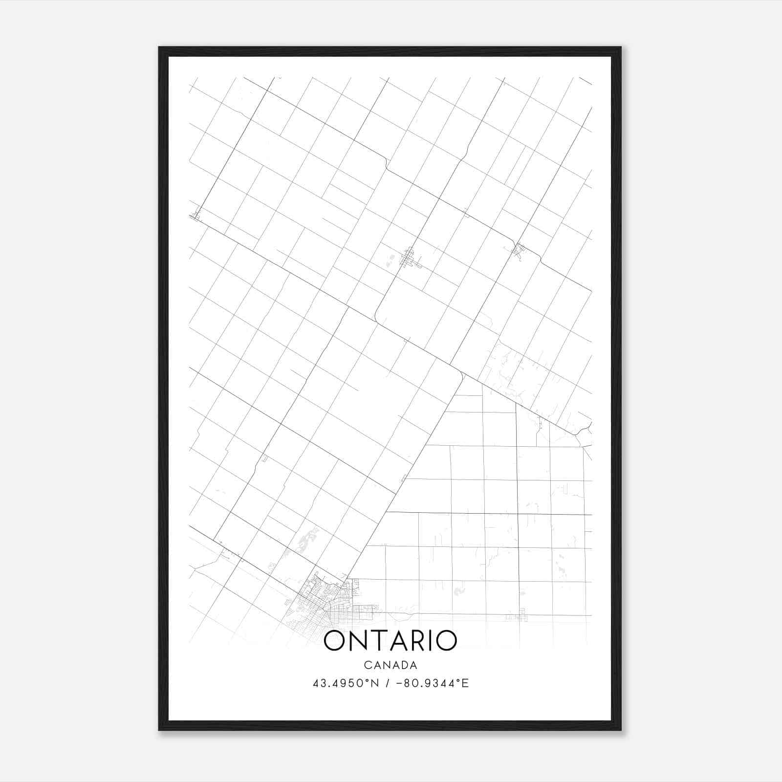 Perth East Canada Map Poster, Modern Home Decor Wall Art Print