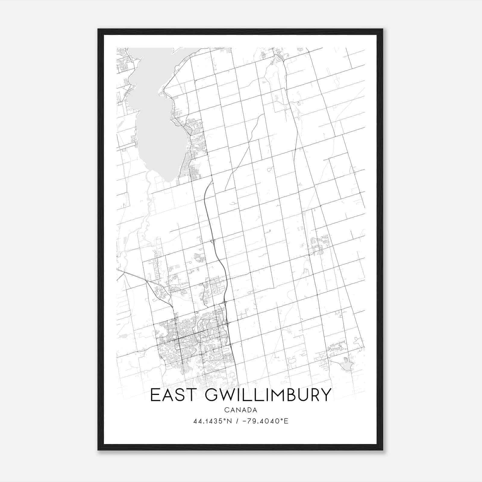 East Gwillimbury Canada Map Poster, Modern Home Decor Wall Art Print