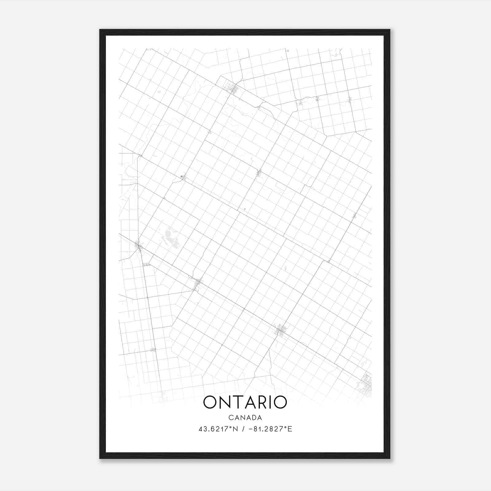 Huron East Canada Map Poster, Modern Home Decor Wall Art Print
