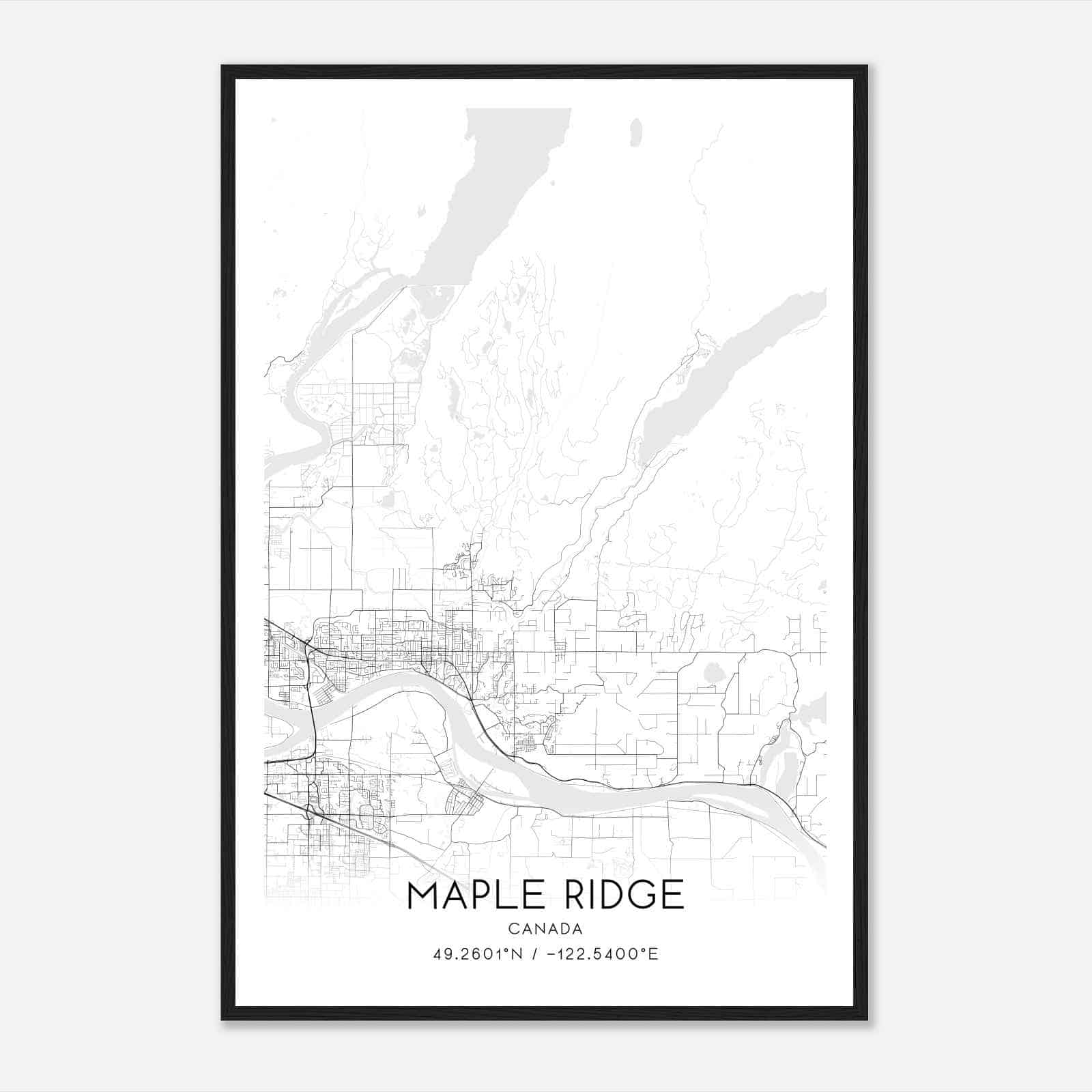 Maple Ridge Canada Map Poster, Modern Home Decor Wall Art Print Maple Ridge Canada Map Poster, Modern Home Decor Wall Art Print