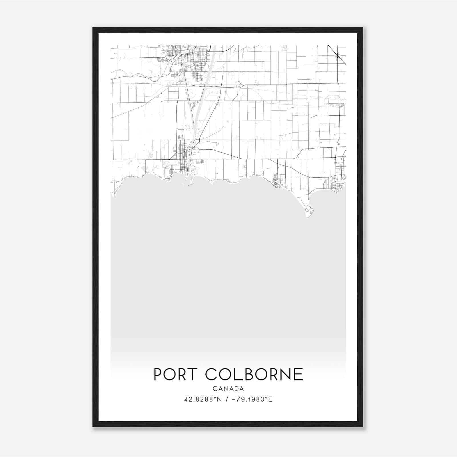 Port Colborne Canada Map Poster, Modern Home Decor Wall Art Print