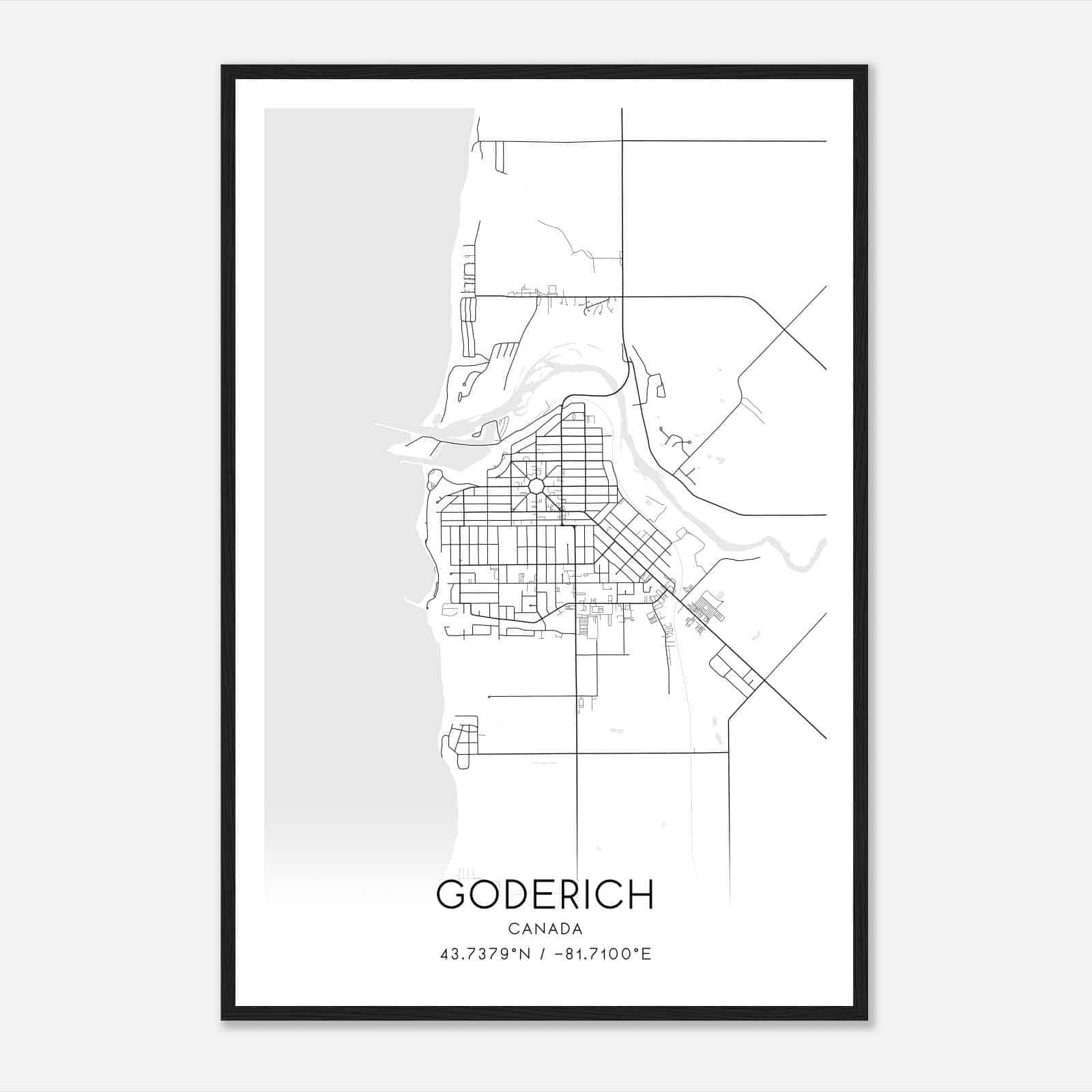 Goderich Canada Map Poster, Modern Home Decor Wall Art Print