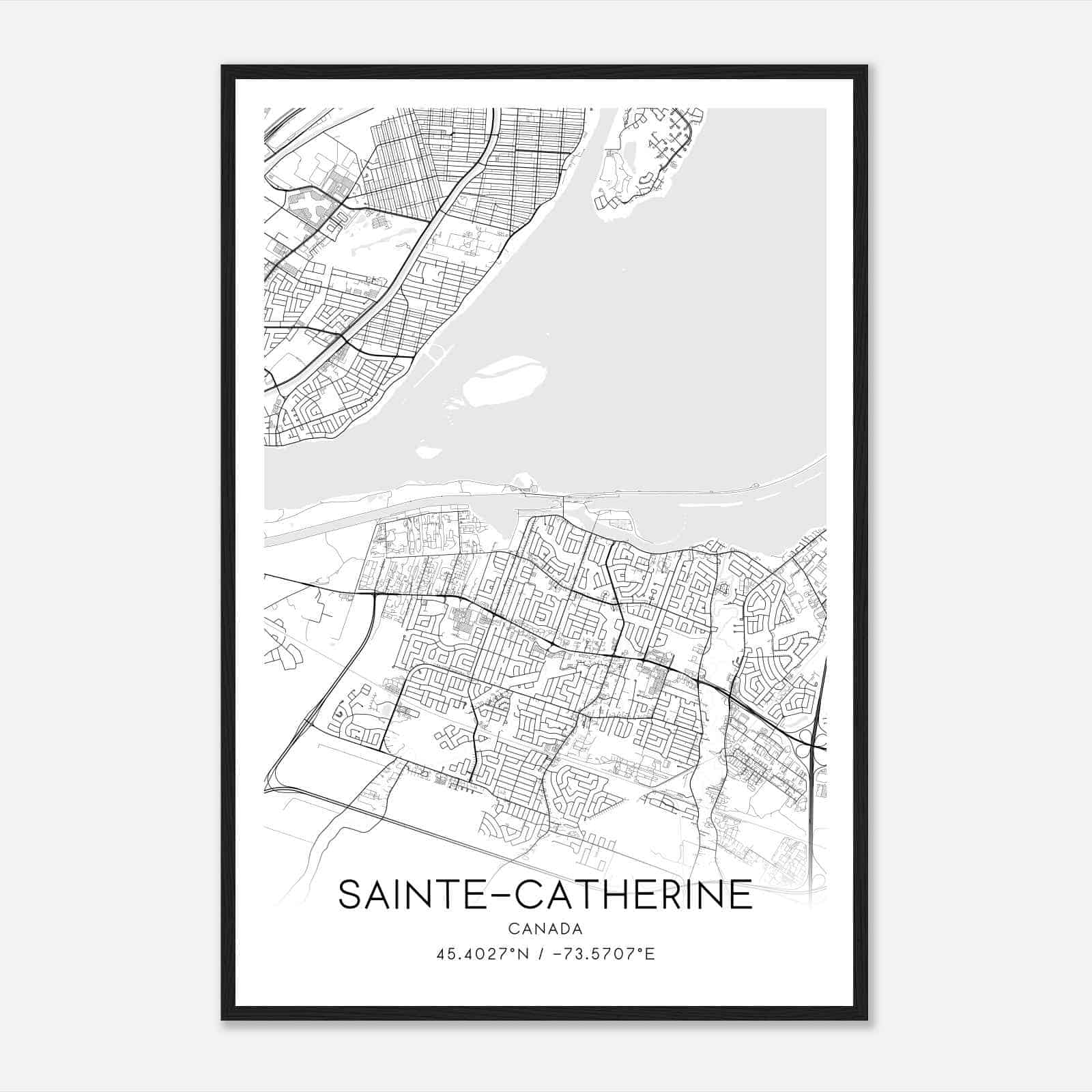 Sainte-Catherine Canada Map Poster, Modern Home Decor Wall Art Print Sainte-Catherine Canada Map Poster, Modern Home Decor Wall Art Print