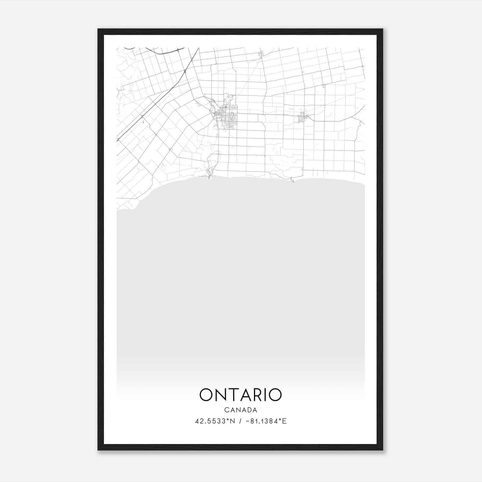 Central Elgin Canada Map Poster, Modern Home Decor Wall Art Print