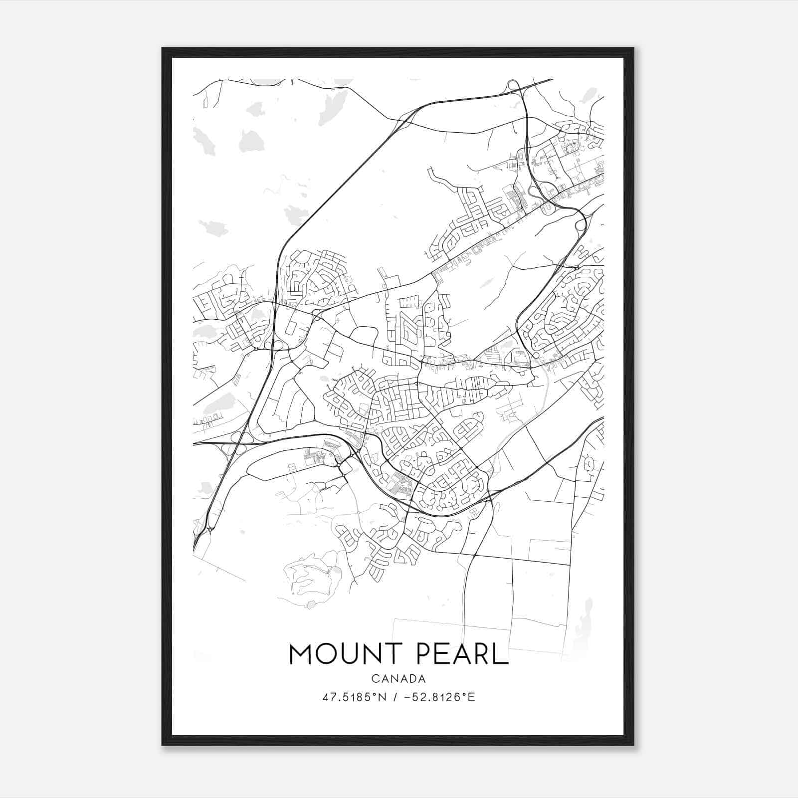 Mount Pearl Park Canada Map Poster, Modern Home Decor Wall Art Print Mount Pearl Park Canada Map Poster, Modern Home Decor Wall Art Print