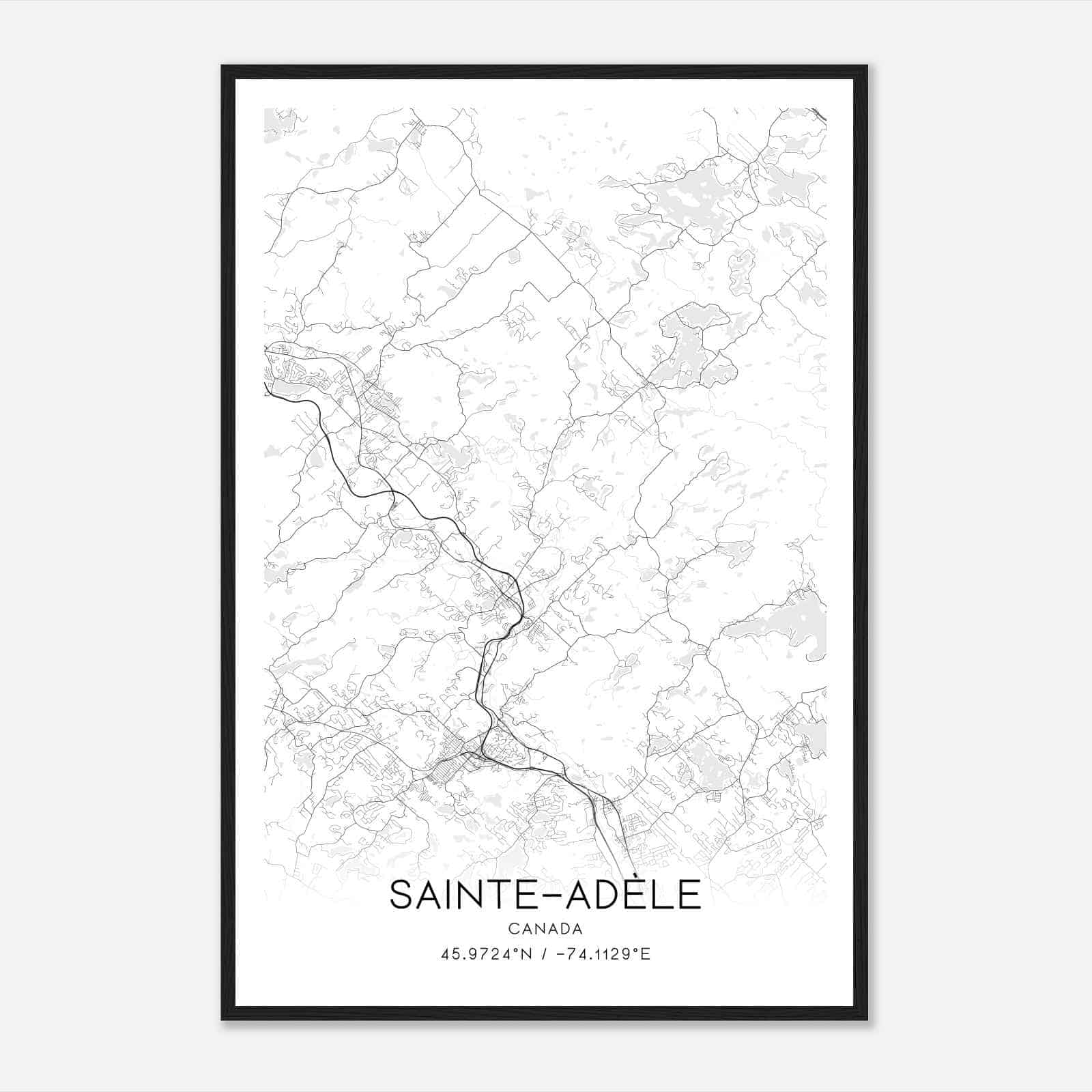 Sainte-Adele Canada Map Poster, Modern Home Decor Wall Art Print Sainte-Adele Canada Map Poster, Modern Home Decor Wall Art Print