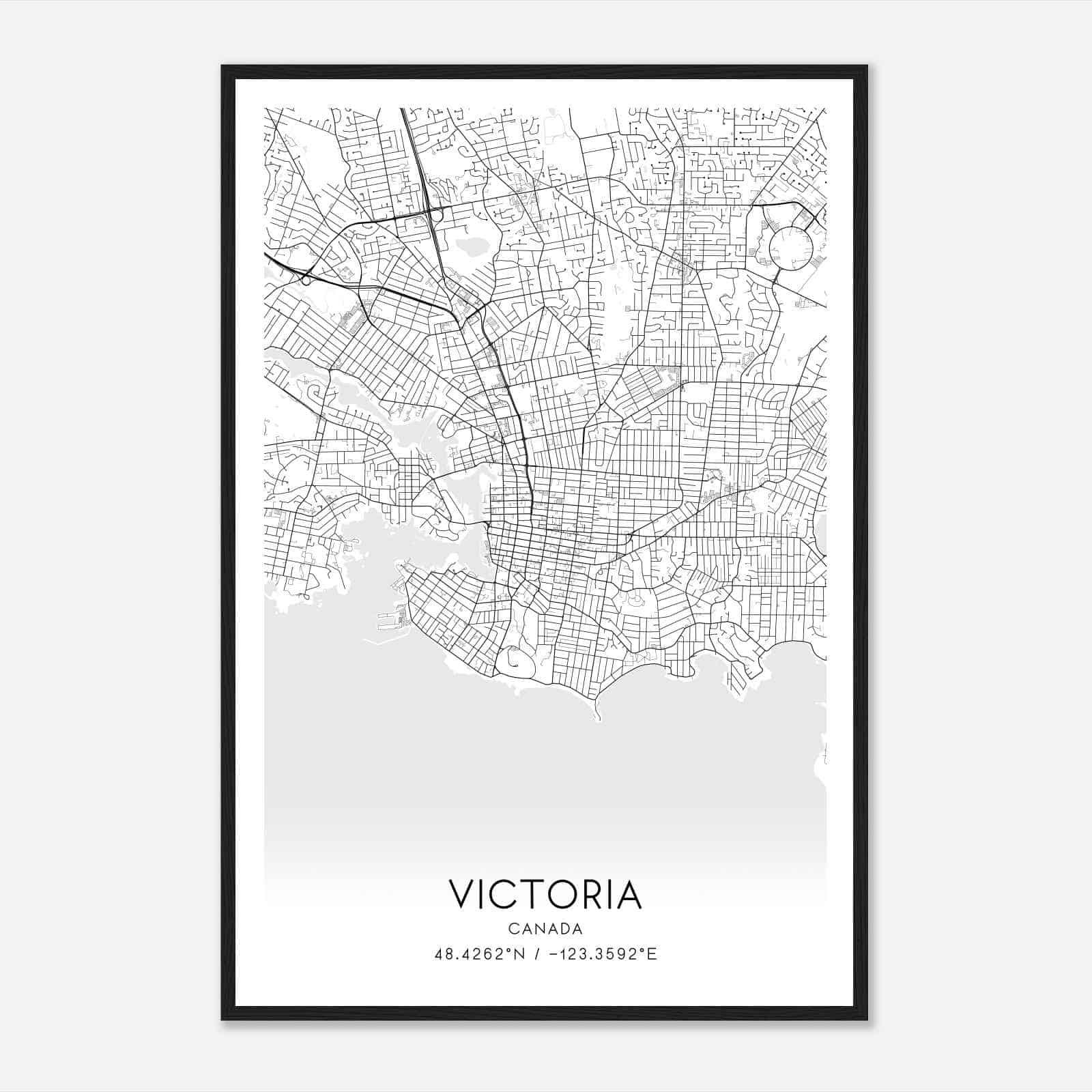 Victoria Canada Map Poster, Modern Home Decor Wall Art Print
