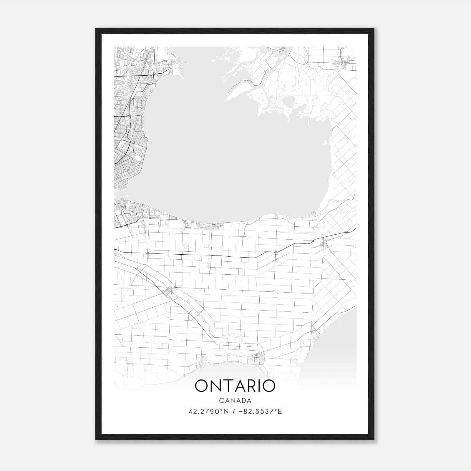 Lakeshore Canada Map Poster, Modern Home Decor Wall Art Print
