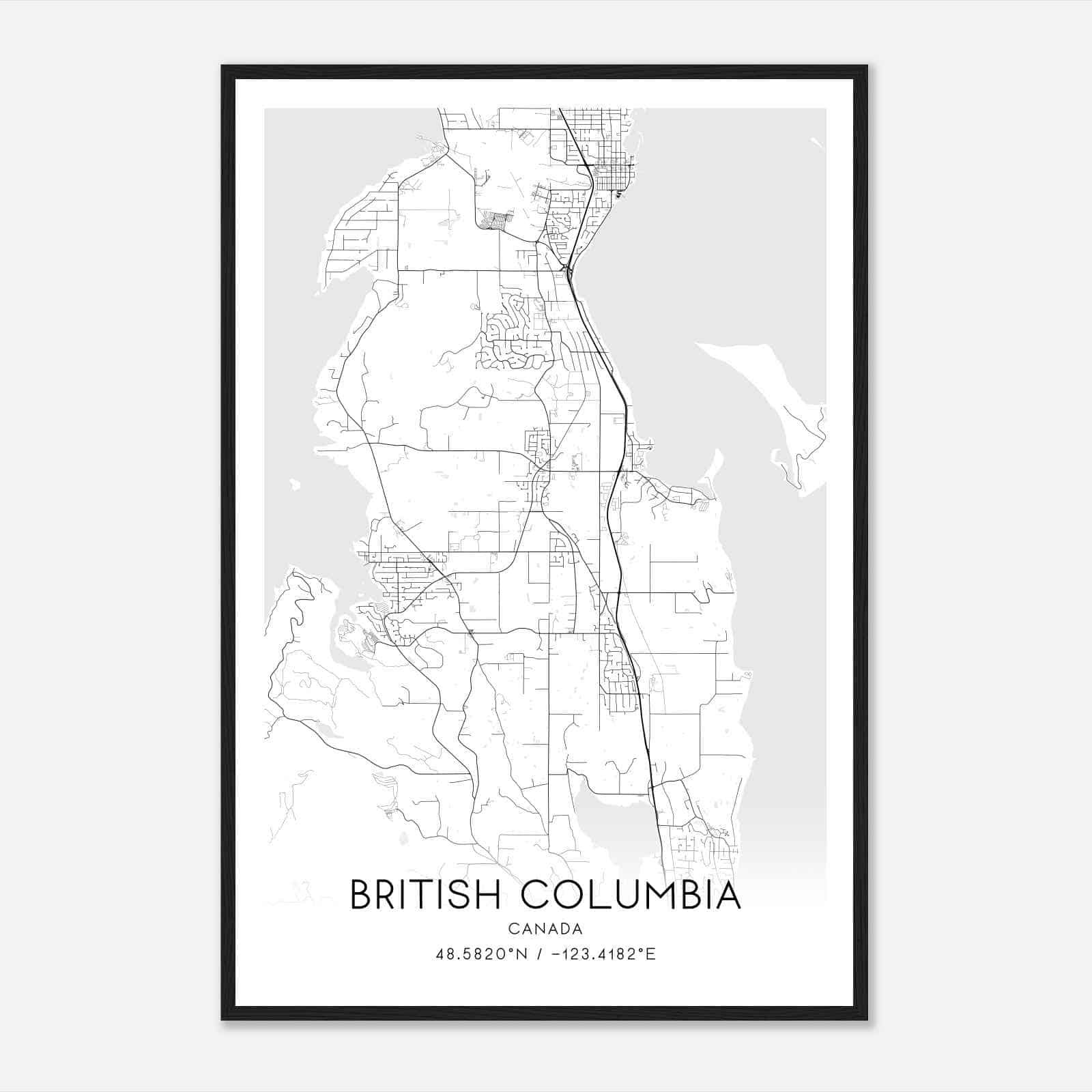Central Saanich Canada Map Poster, Modern Home Decor Wall Art Print
