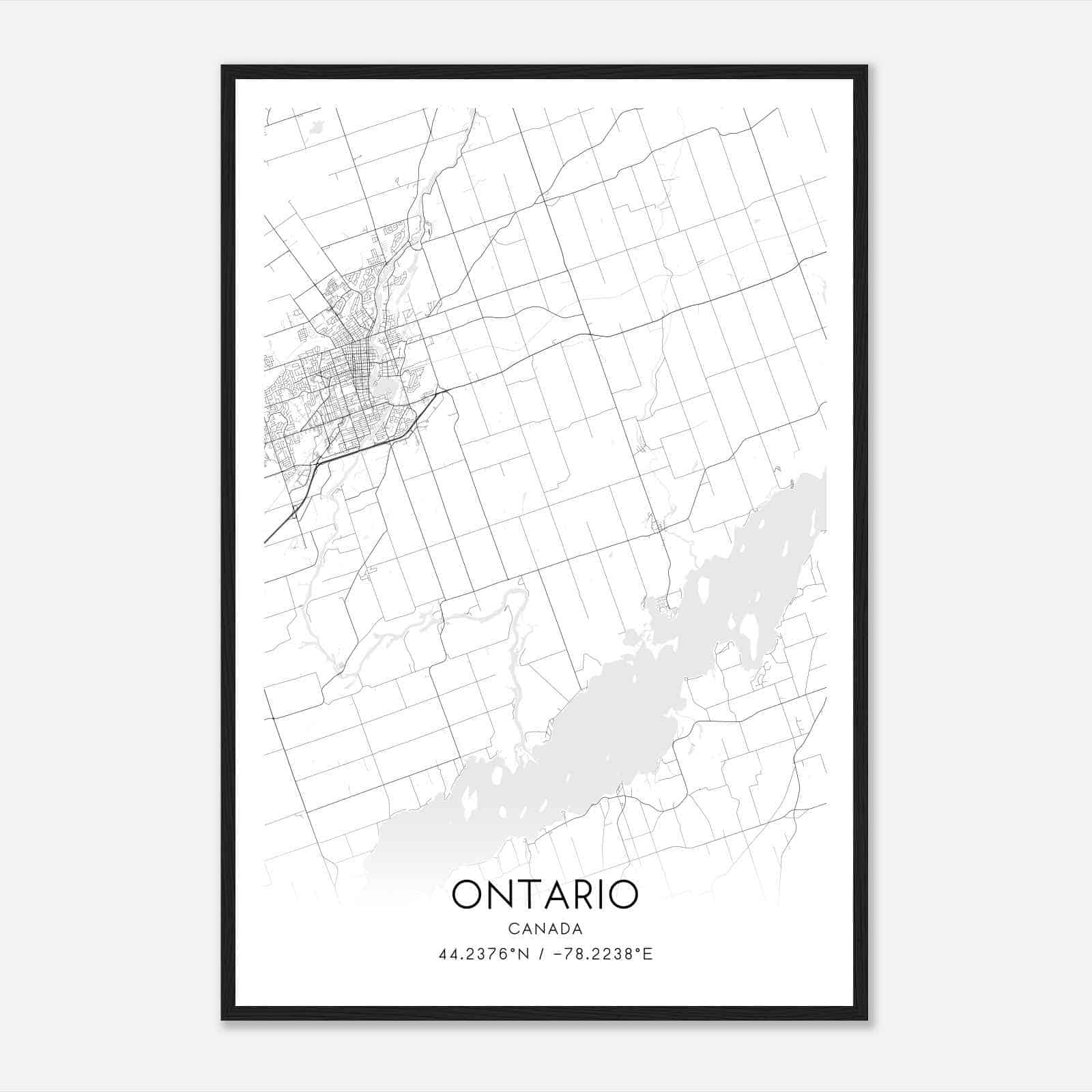 Otonabee-South Monaghan Canada Map Poster, Modern Home Decor Wall Art Print