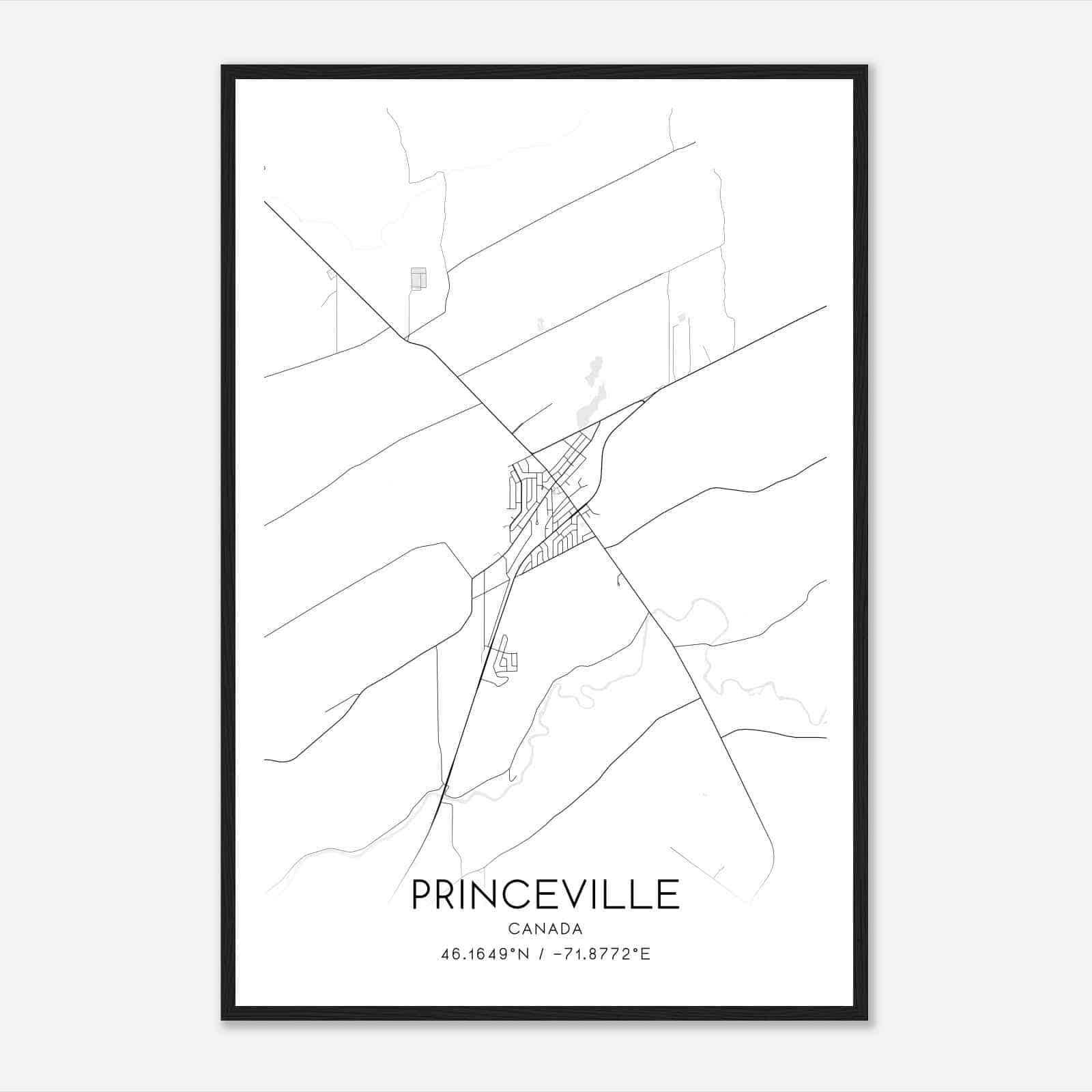 Princeville Canada Map Poster, Modern Home Decor Wall Art Print