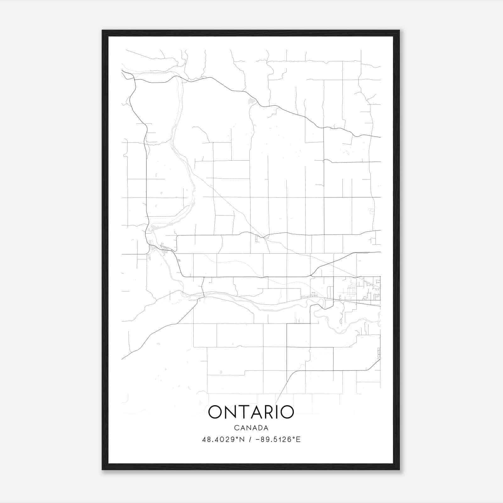 Oliver Paipoonge Canada Map Poster, Modern Home Decor Wall Art Print