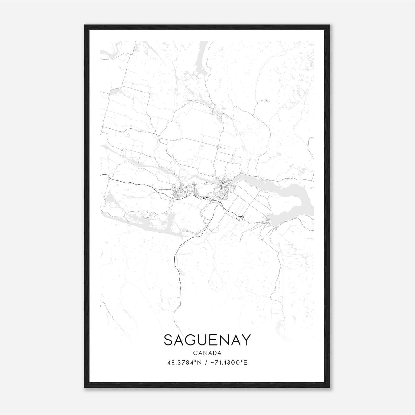 Saguenay Canada Map Poster, Modern Home Decor Wall Art Print Saguenay Canada Map Poster, Modern Home Decor Wall Art Print