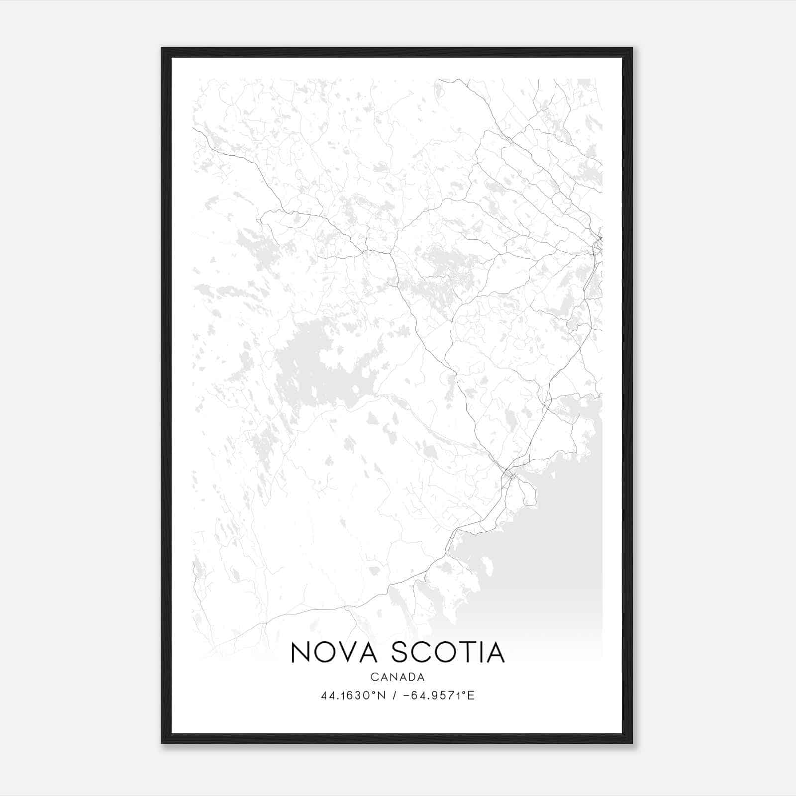 Queens Canada Map Poster, Modern Home Decor Wall Art Print