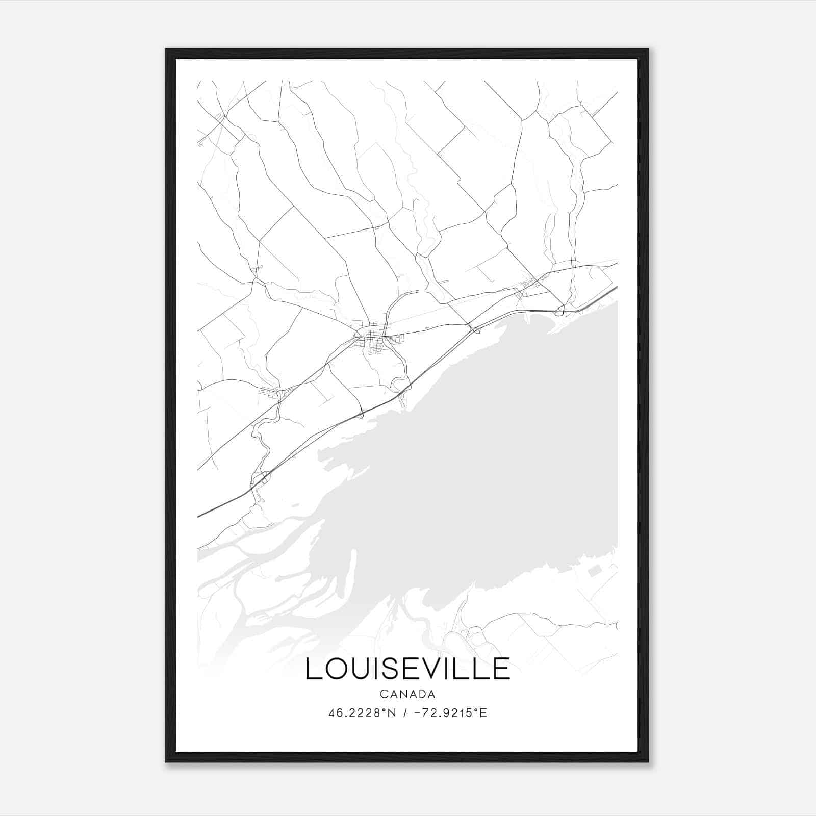Louiseville Canada Map Poster, Modern Home Decor Wall Art Print