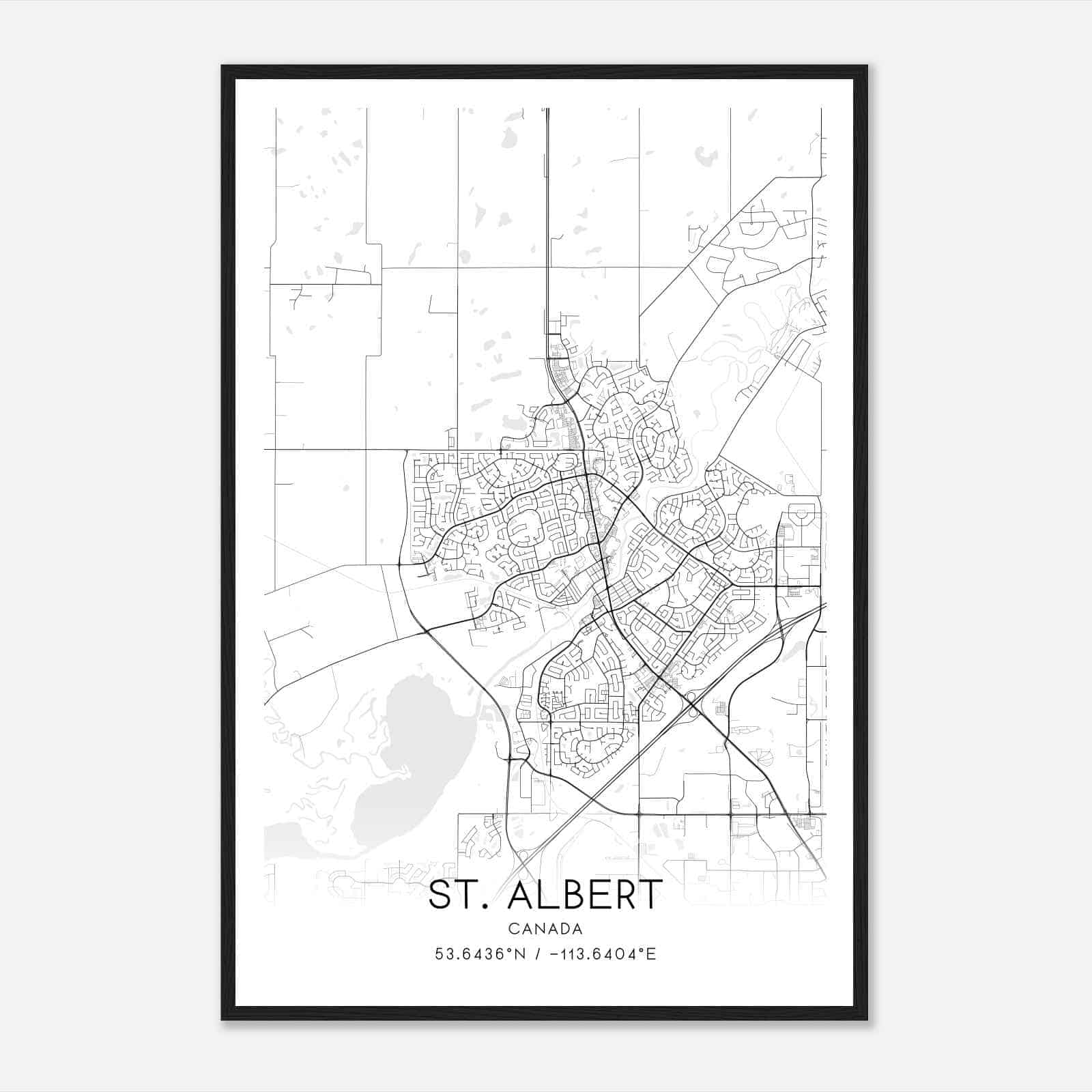 St. Albert Canada Map Poster, Modern Home Decor Wall Art Print