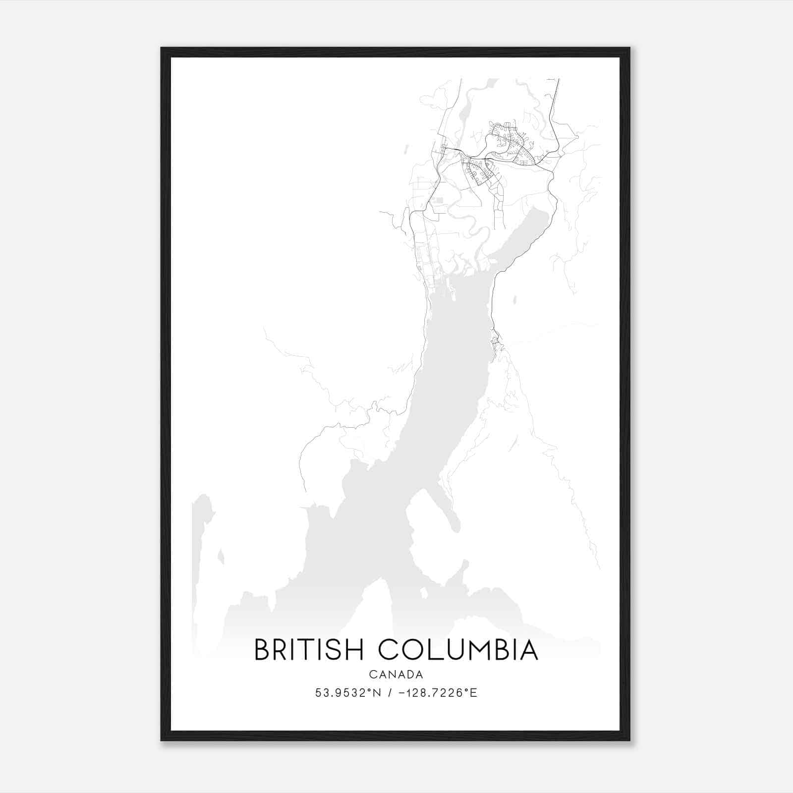 Kitimat Canada Map Poster, Modern Home Decor Wall Art Print