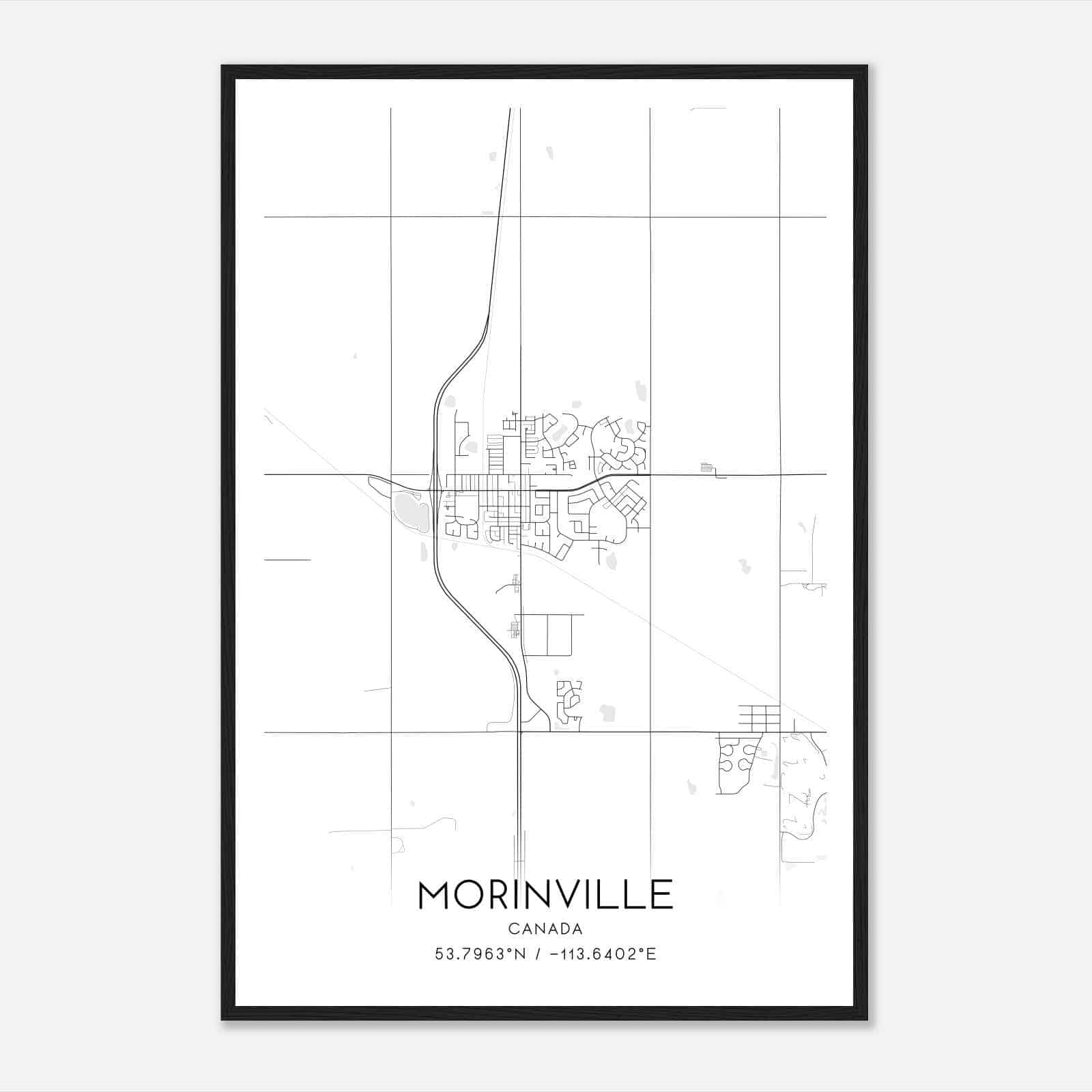 Morinville Canada Map Poster, Modern Home Decor Wall Art Print