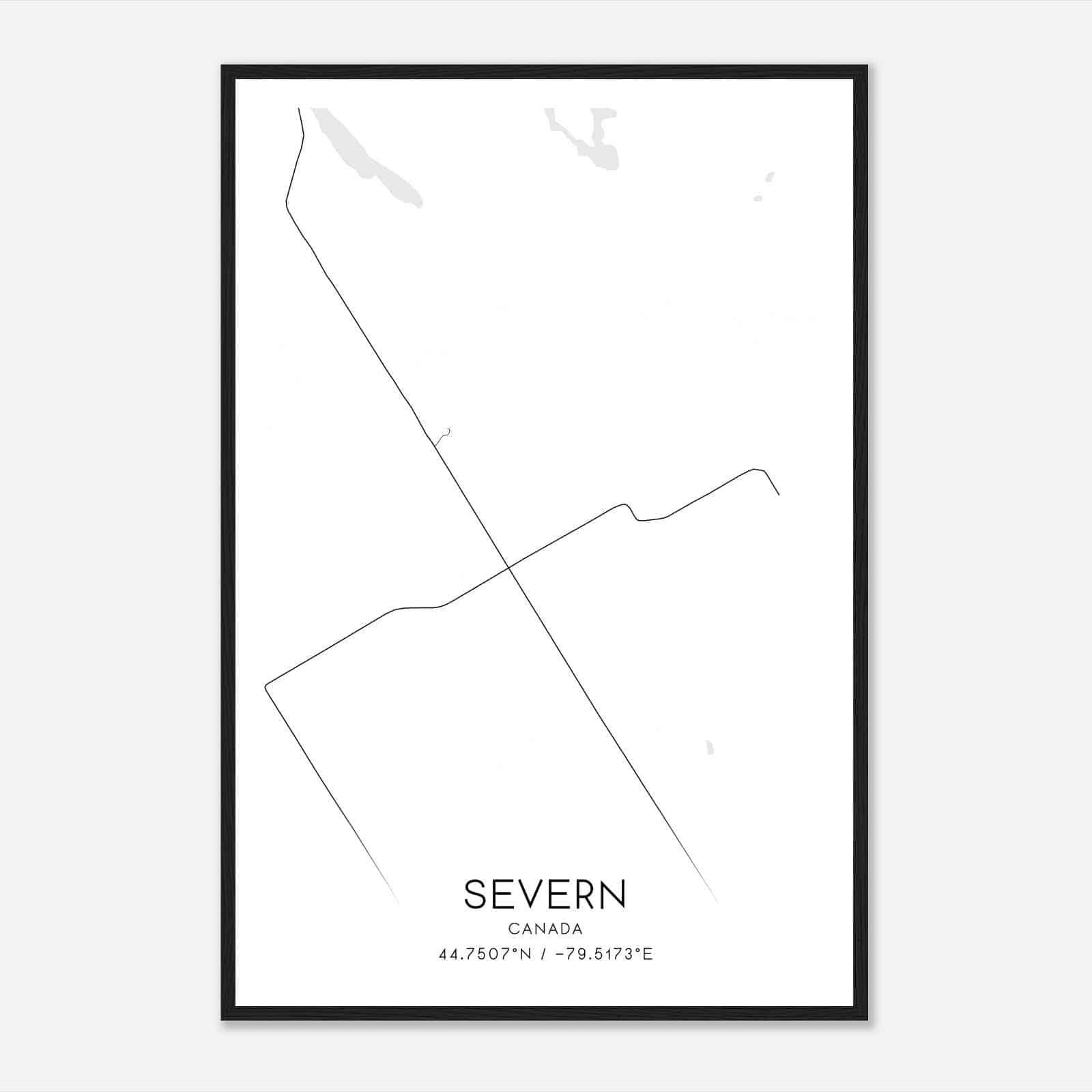 Severn Canada Map Poster, Modern Home Decor Wall Art Print