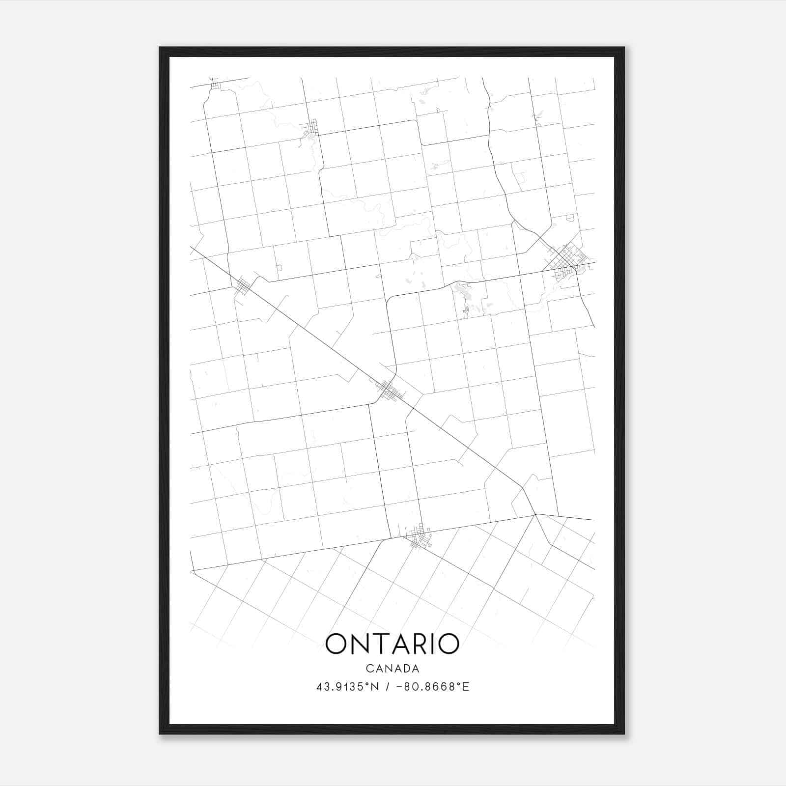 Minto Canada Map Poster, Modern Home Decor Wall Art Print