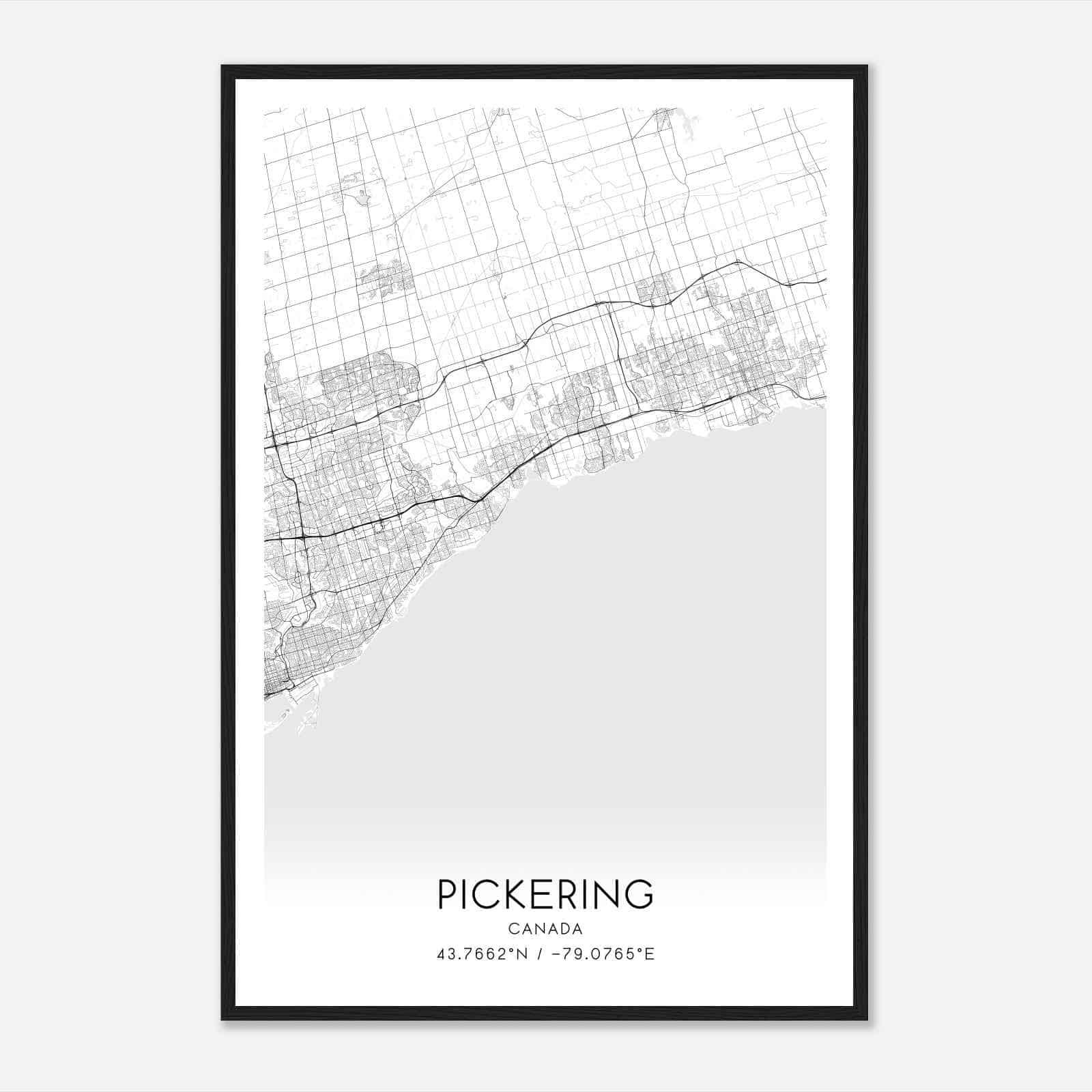Pickering Canada Map Poster, Modern Home Decor Wall Art Print