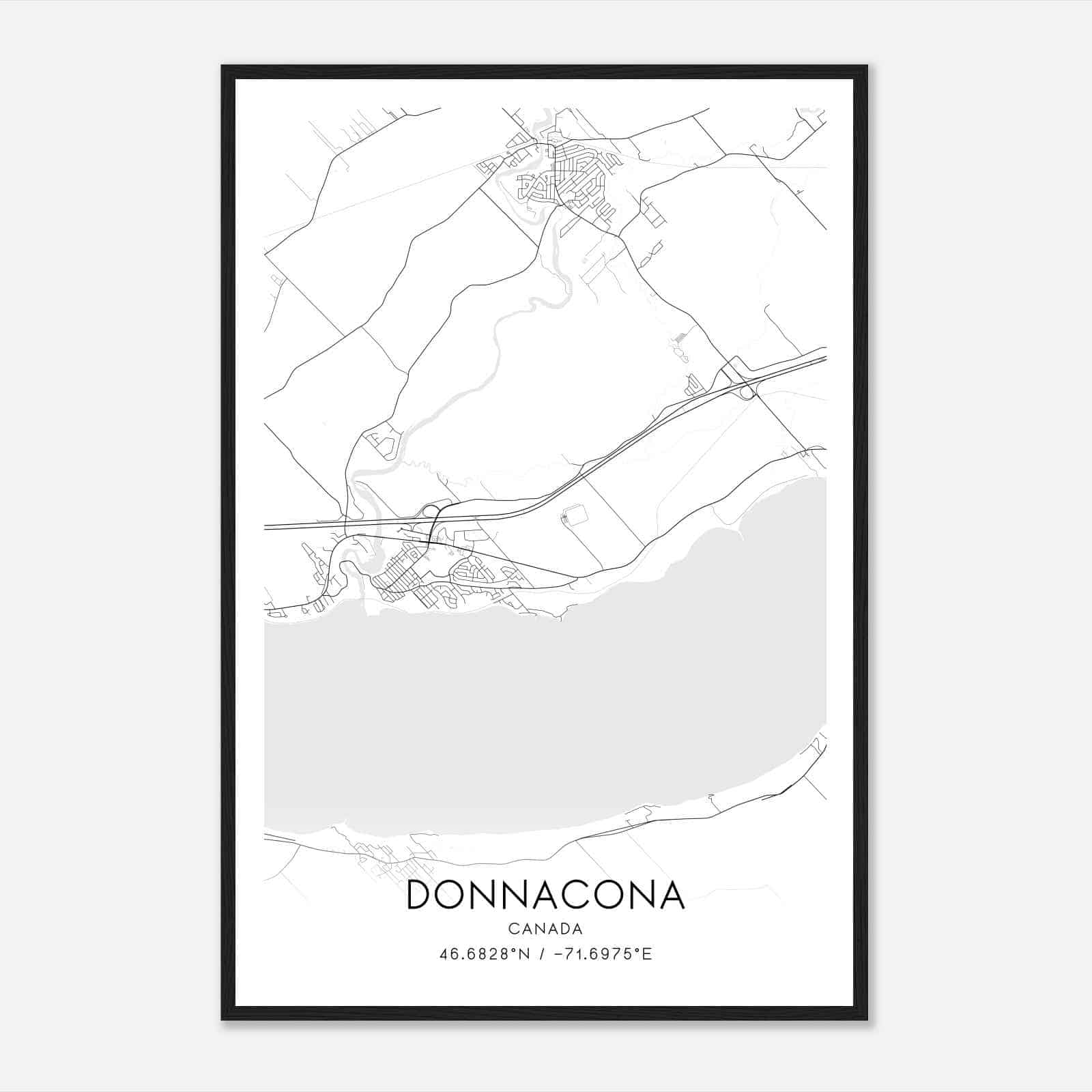 Donnacona Canada Map Poster, Modern Home Decor Wall Art Print