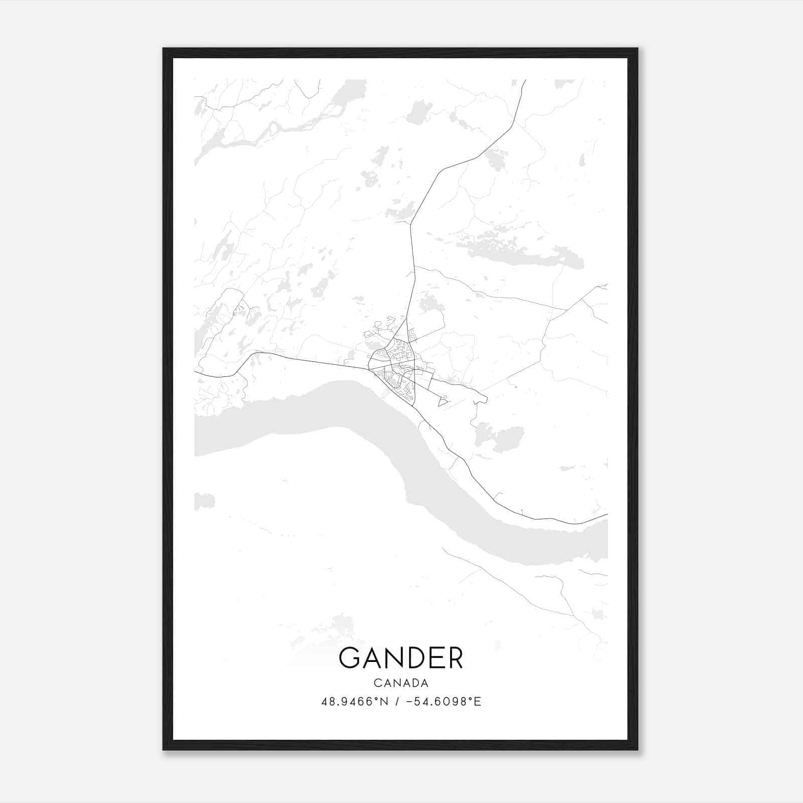Gander Canada Map Poster, Modern Home Decor Wall Art Print Gander Canada Map Poster, Modern Home Decor Wall Art Print