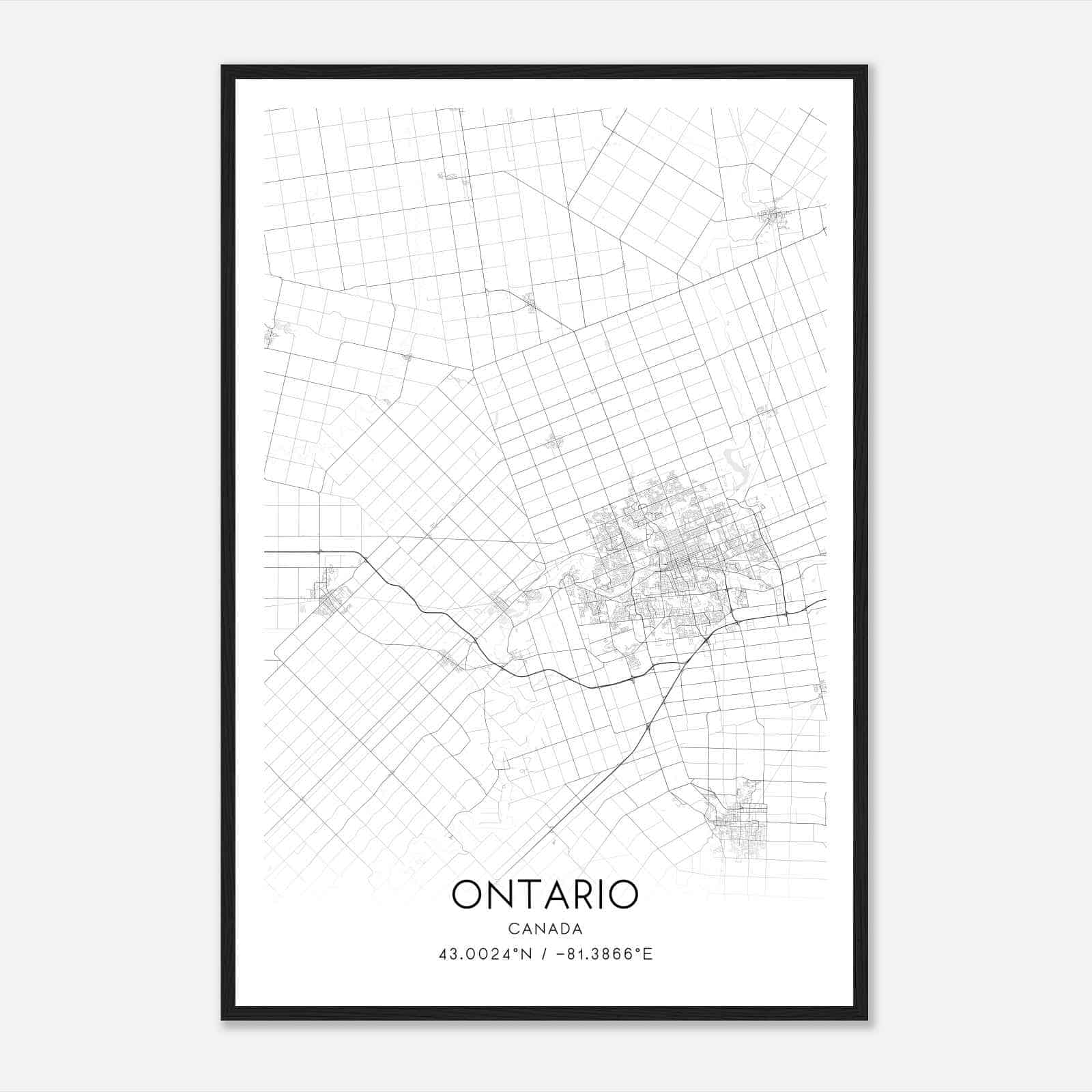 Middlesex Centre Canada Map Poster, Modern Home Decor Wall Art Print