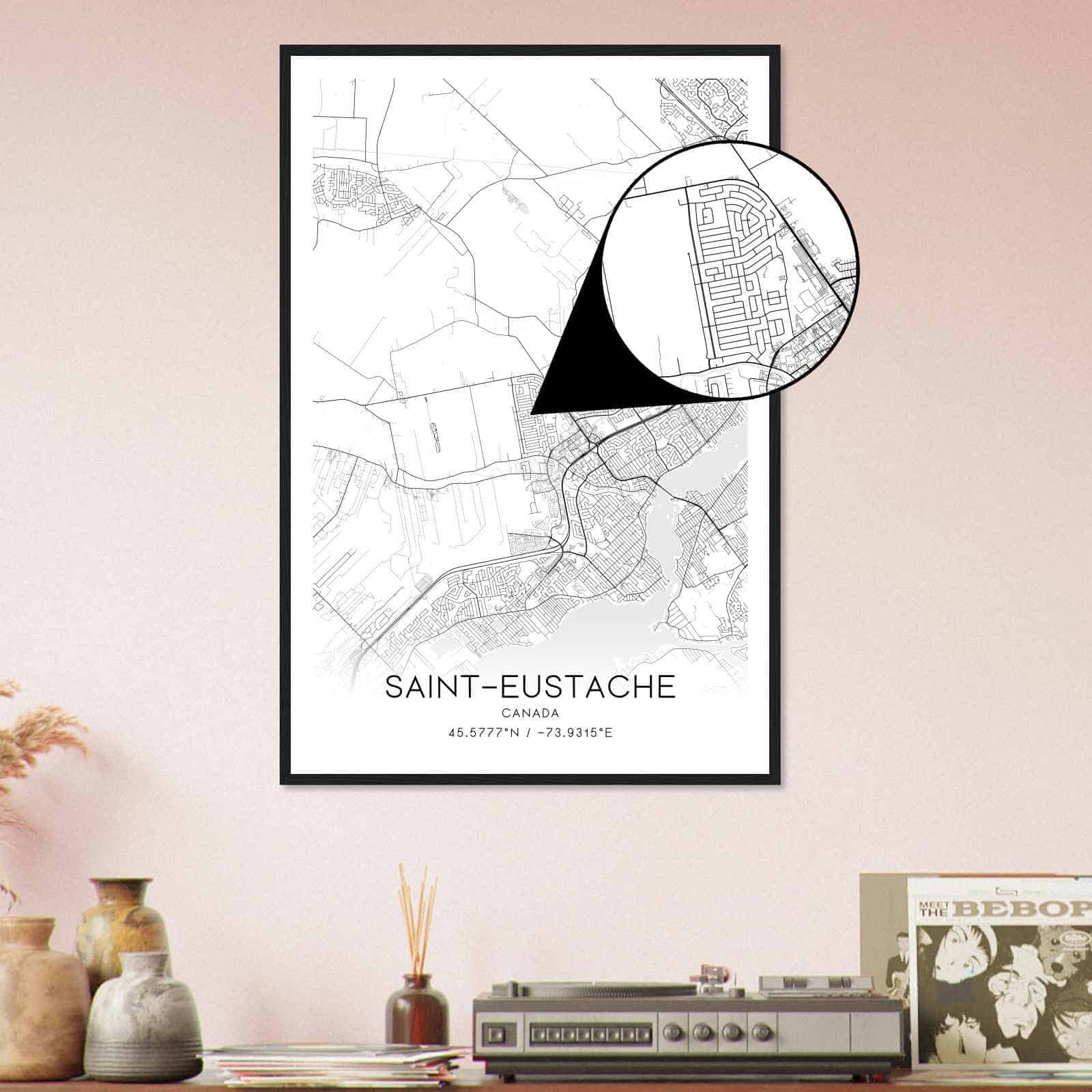 Deerfield Kansas Map Poster, Modern Home Decor Wall Art Print (Copy)