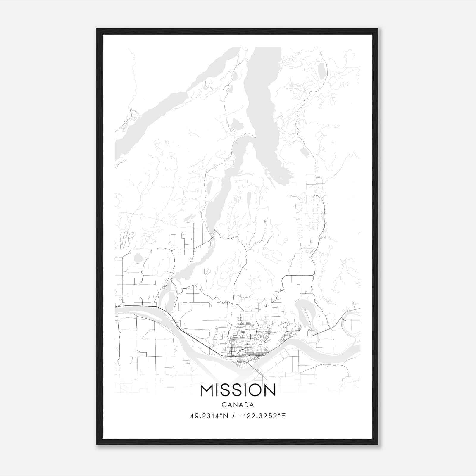 Mission Canada Map Poster, Modern Home Decor Wall Art Print